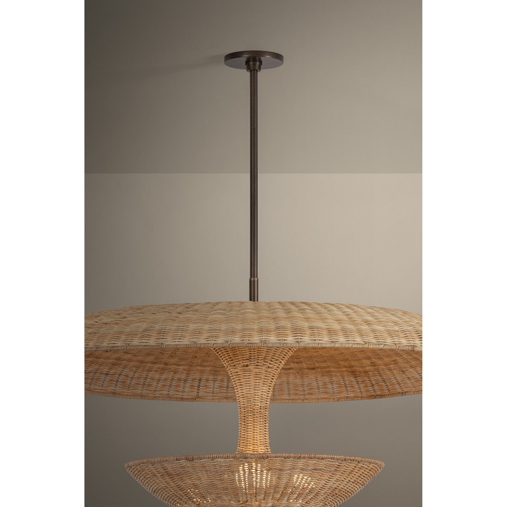 Draco 3-Light Pendant in Bronze Leaf 40W x 20H