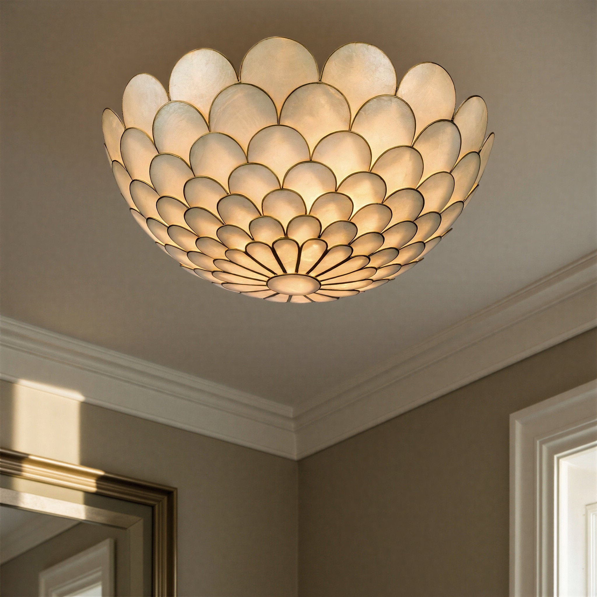 Darby 16'' LED Soft Gold Semi Flush Mount Gold 16"W x 7"H x 16"D