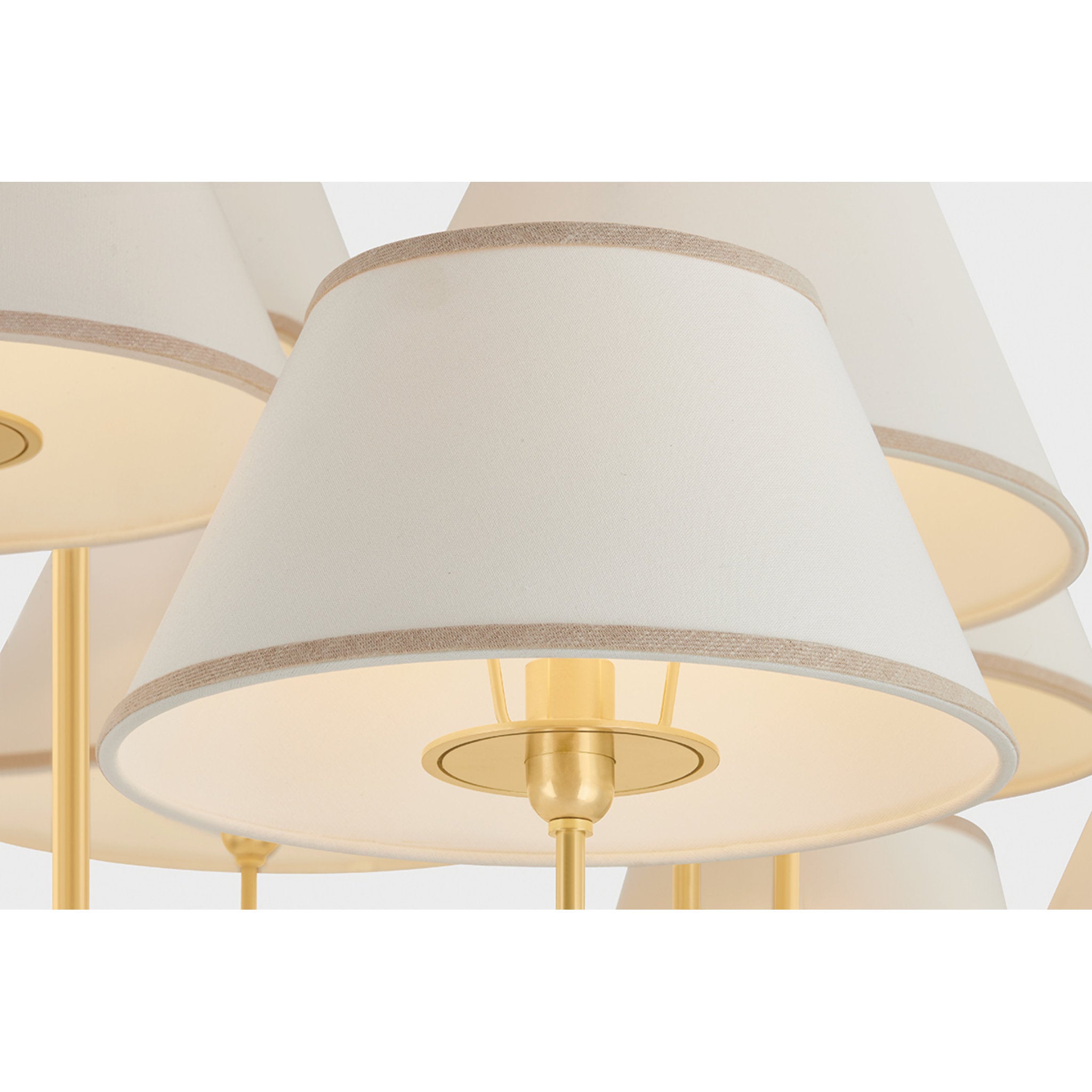 Durland 13-Light Chandelier in Aged Brass 55W x 25.75H
