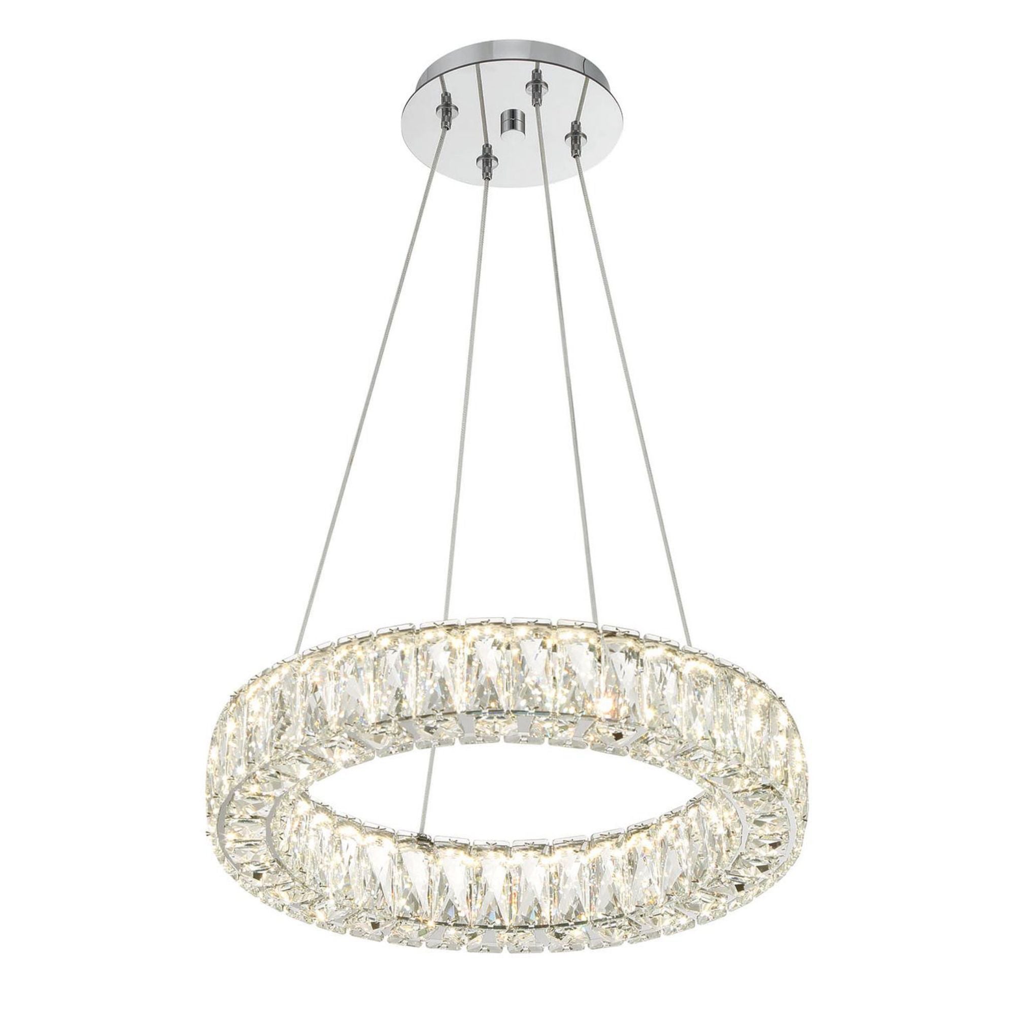 Kinsley 18'' Polished Chrome Chandelier Silver 18"W x 3"H x 18"D