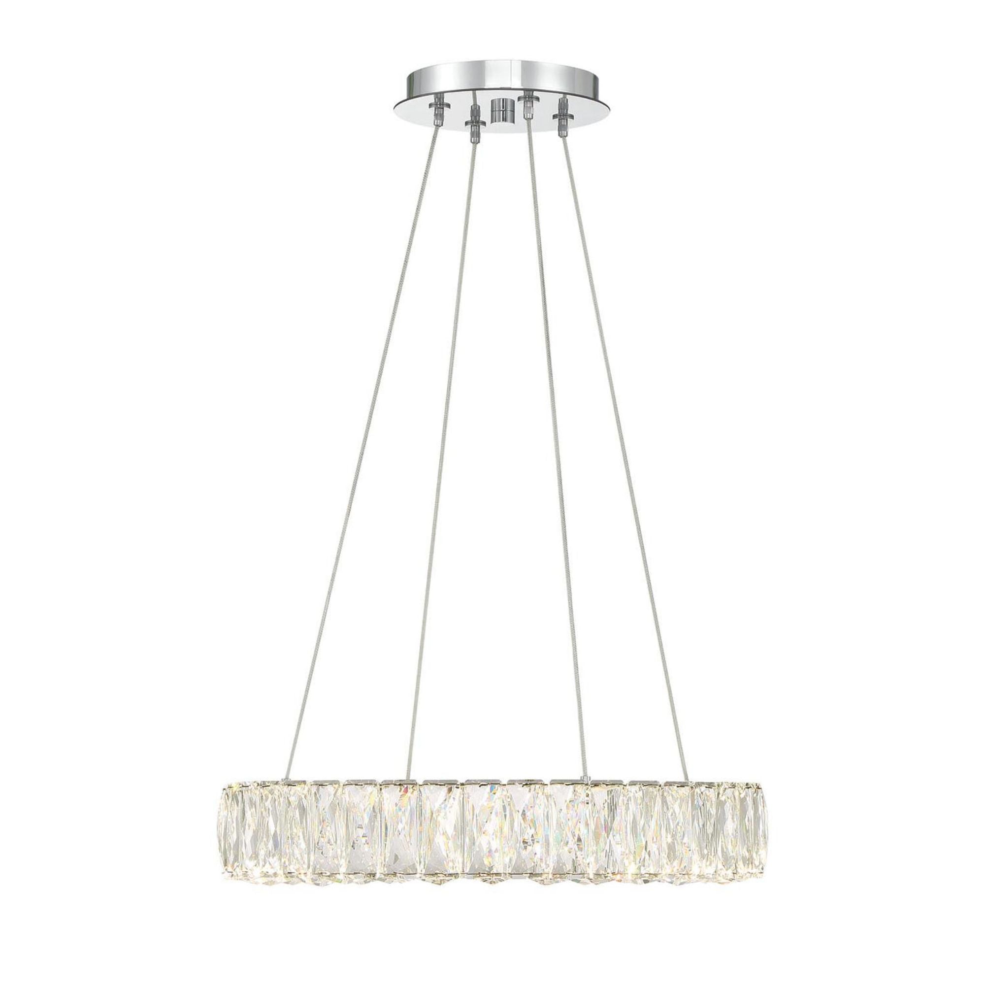 Kinsley 18'' Polished Chrome Chandelier Silver 18"W x 3"H x 18"D