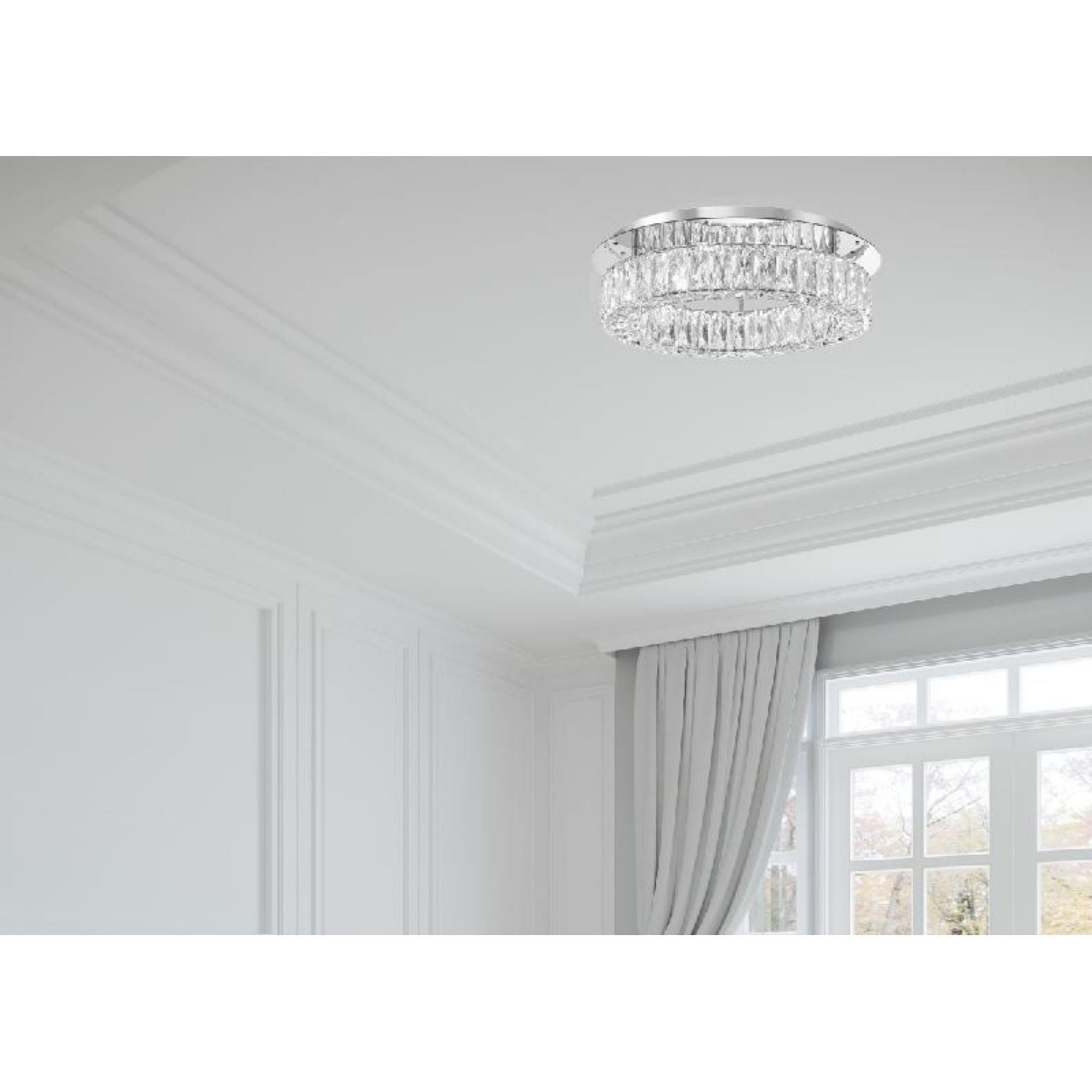 Kinsley 18'' Polished Chrome Flush Mount Silver 18"W x 5"H x 18"D