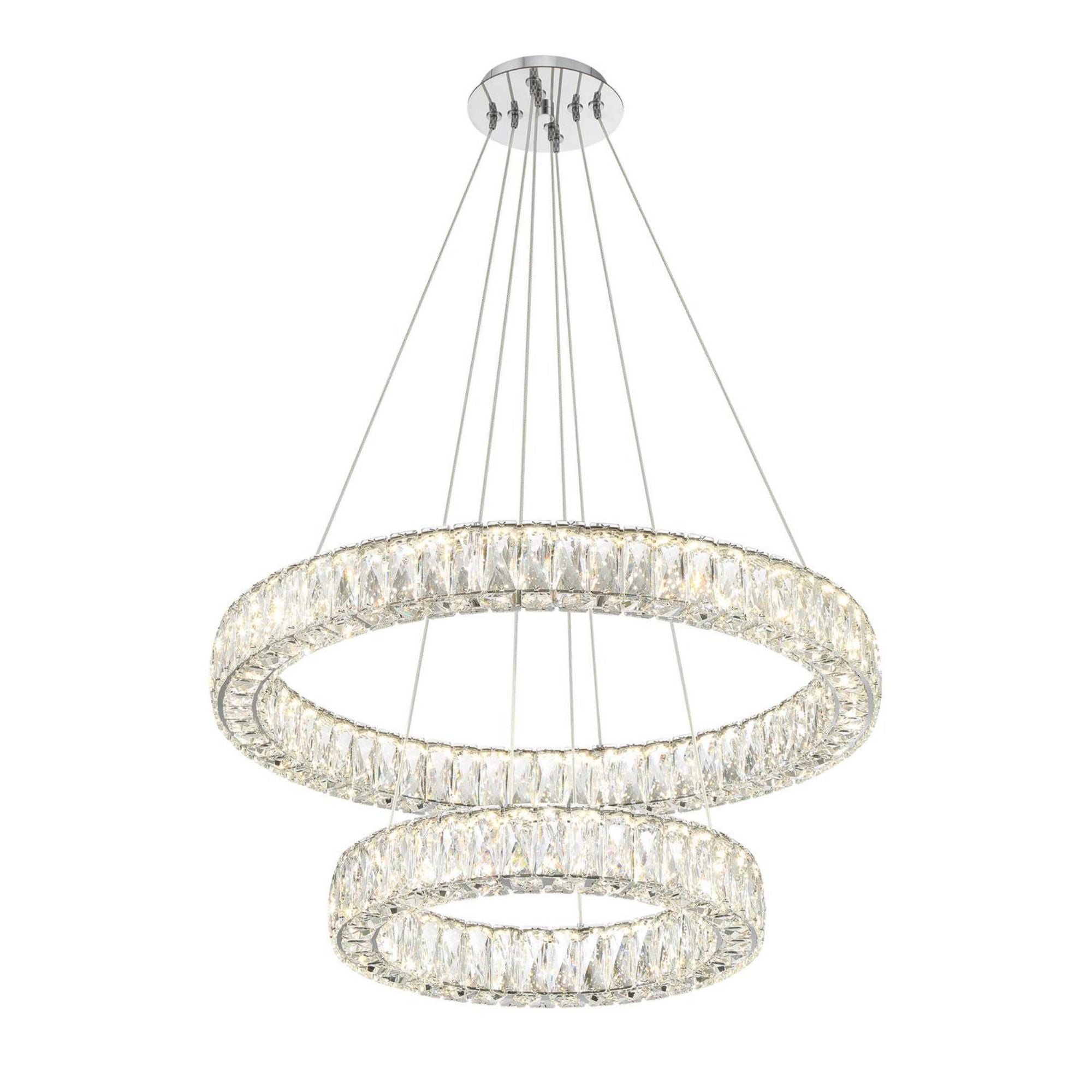 Kinsley 28'' Polished Chrome Chandelier Silver 28"W x 12"H x 28"D