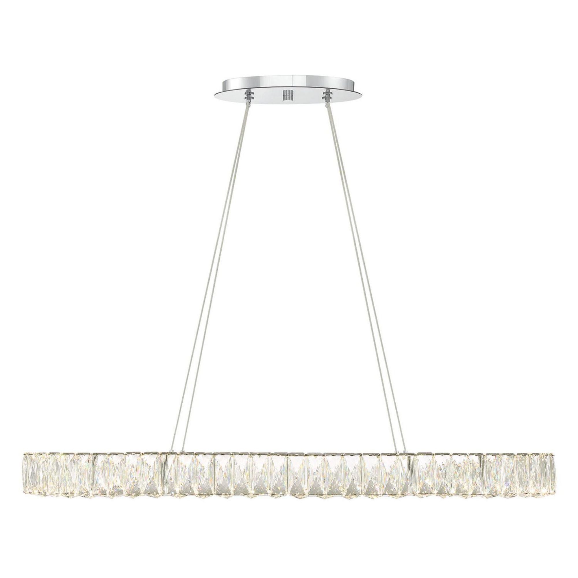 Kinsley 39'' Polished Chrome Chandelier Silver 39"W x 3"H x 17.5"D