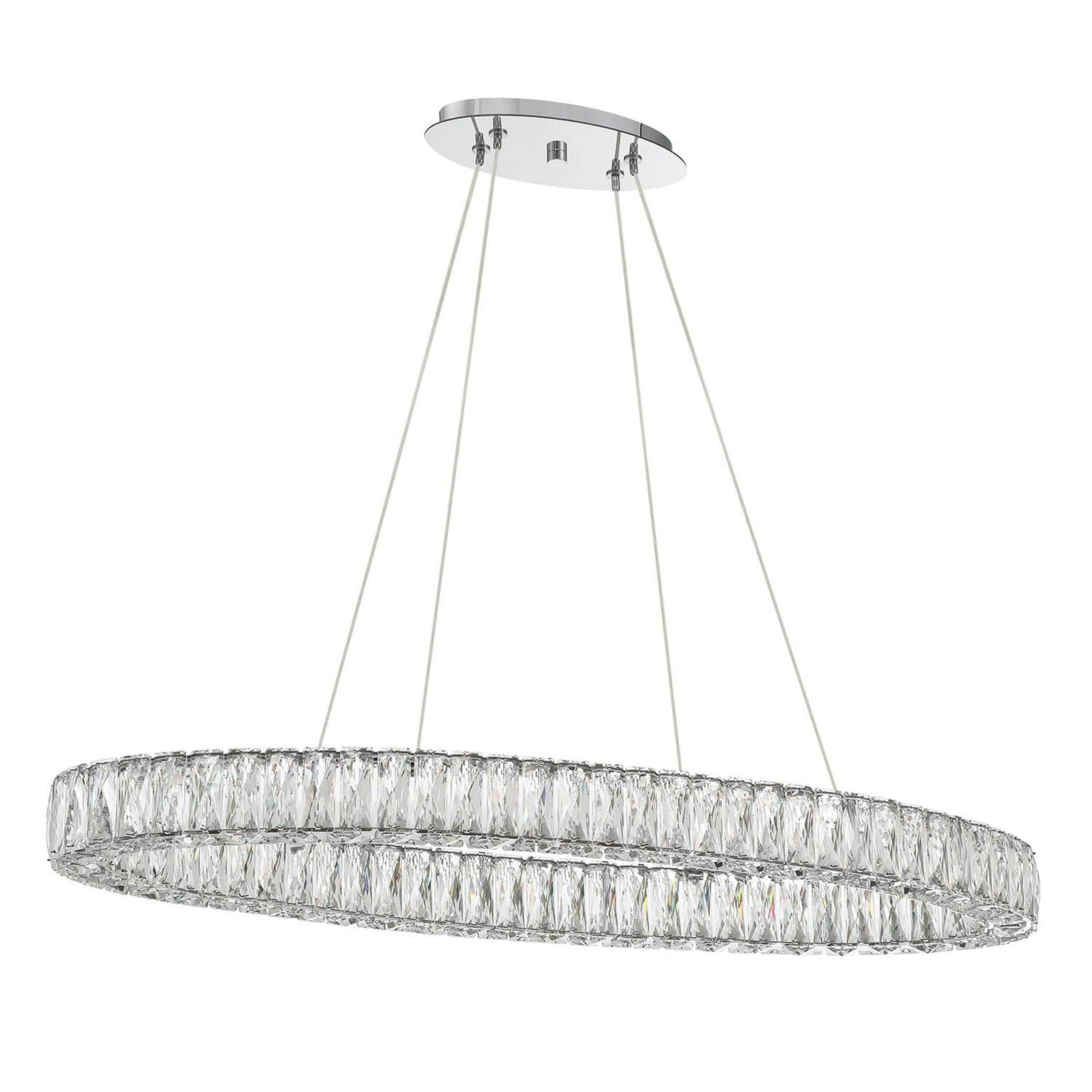Kinsley 39'' Polished Chrome Chandelier Silver 39"W x 3"H x 17.5"D