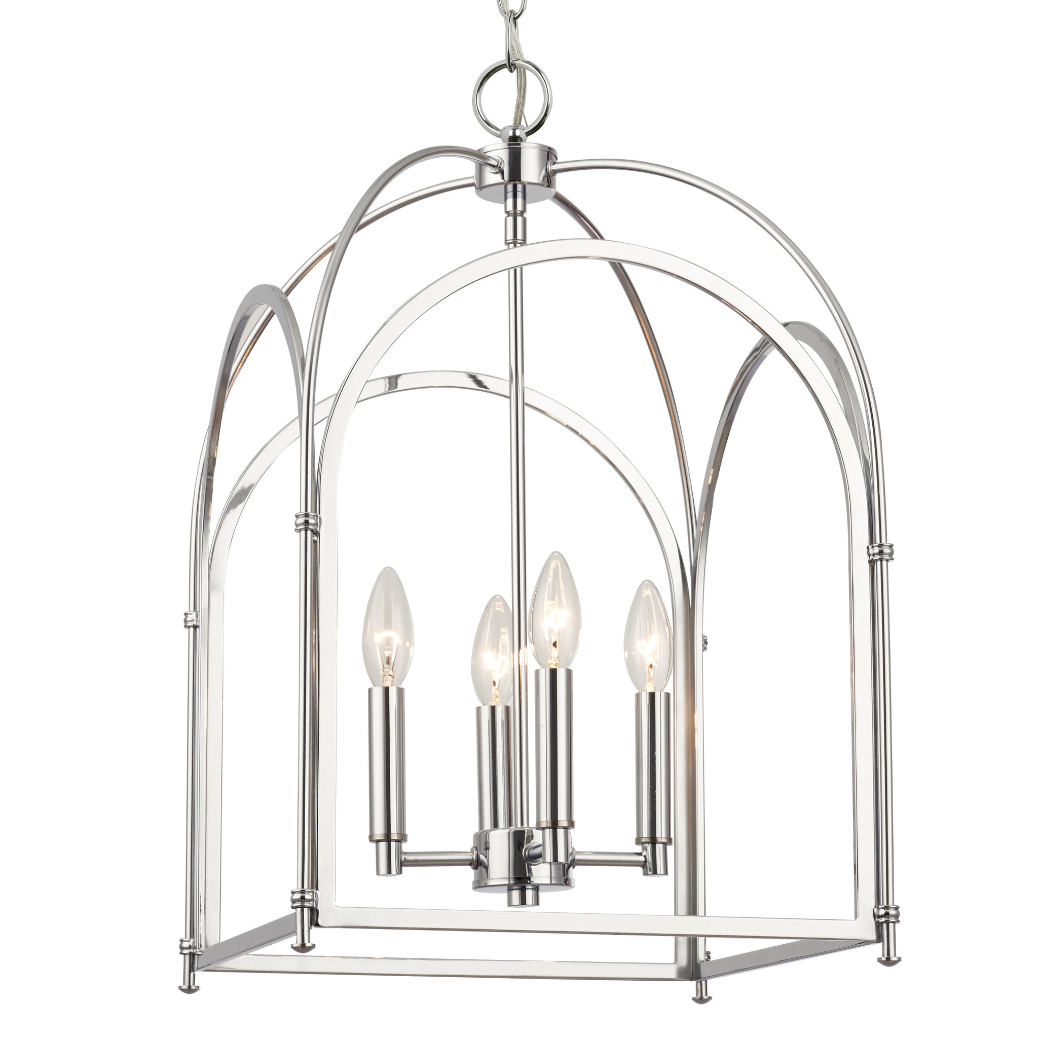 Kai 14" Polished Chrome Pendant Silver 14"W x 23"H x 14"D