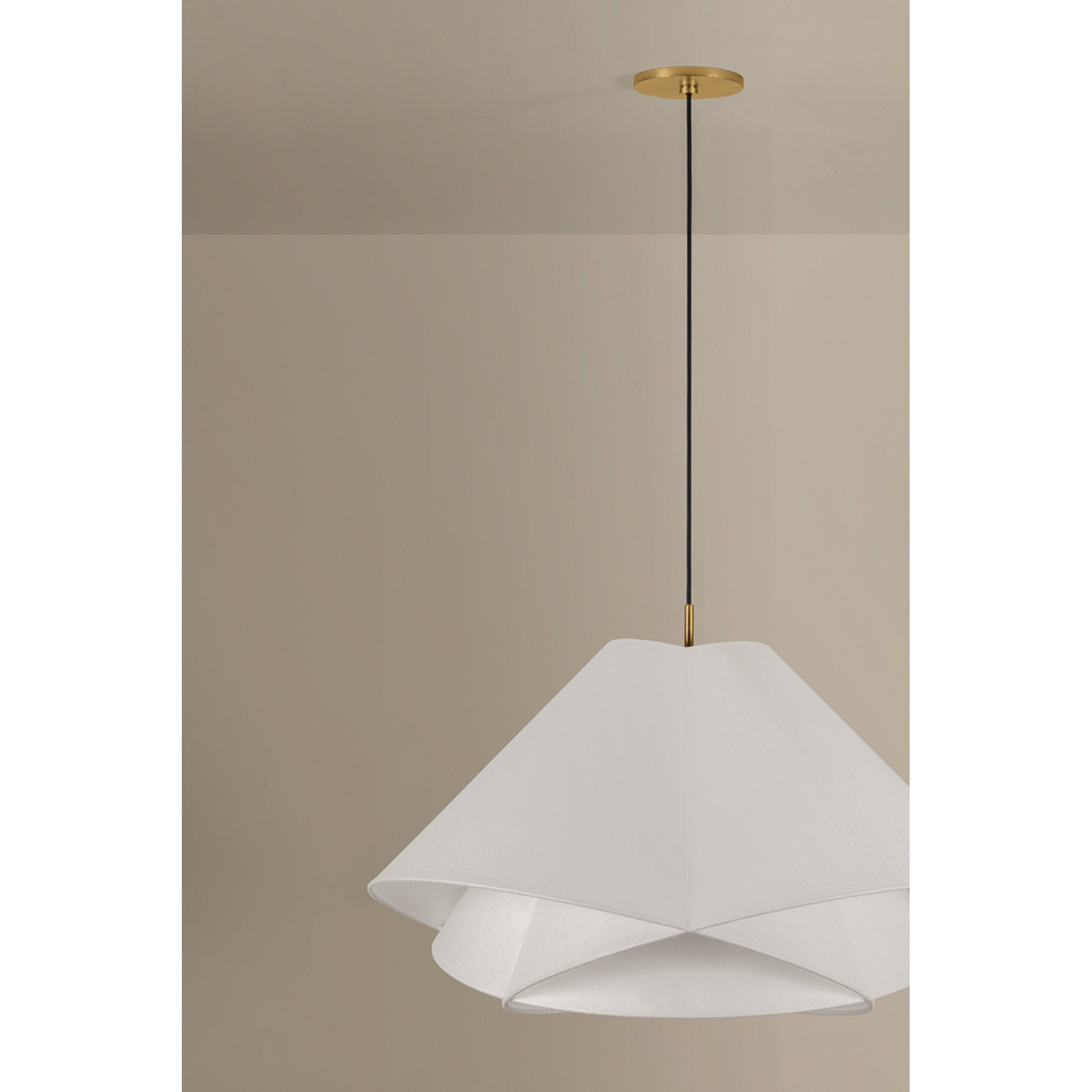 Edna 1-Light Pendant in Vintage Gold Leaf 34.5W x 22.25H