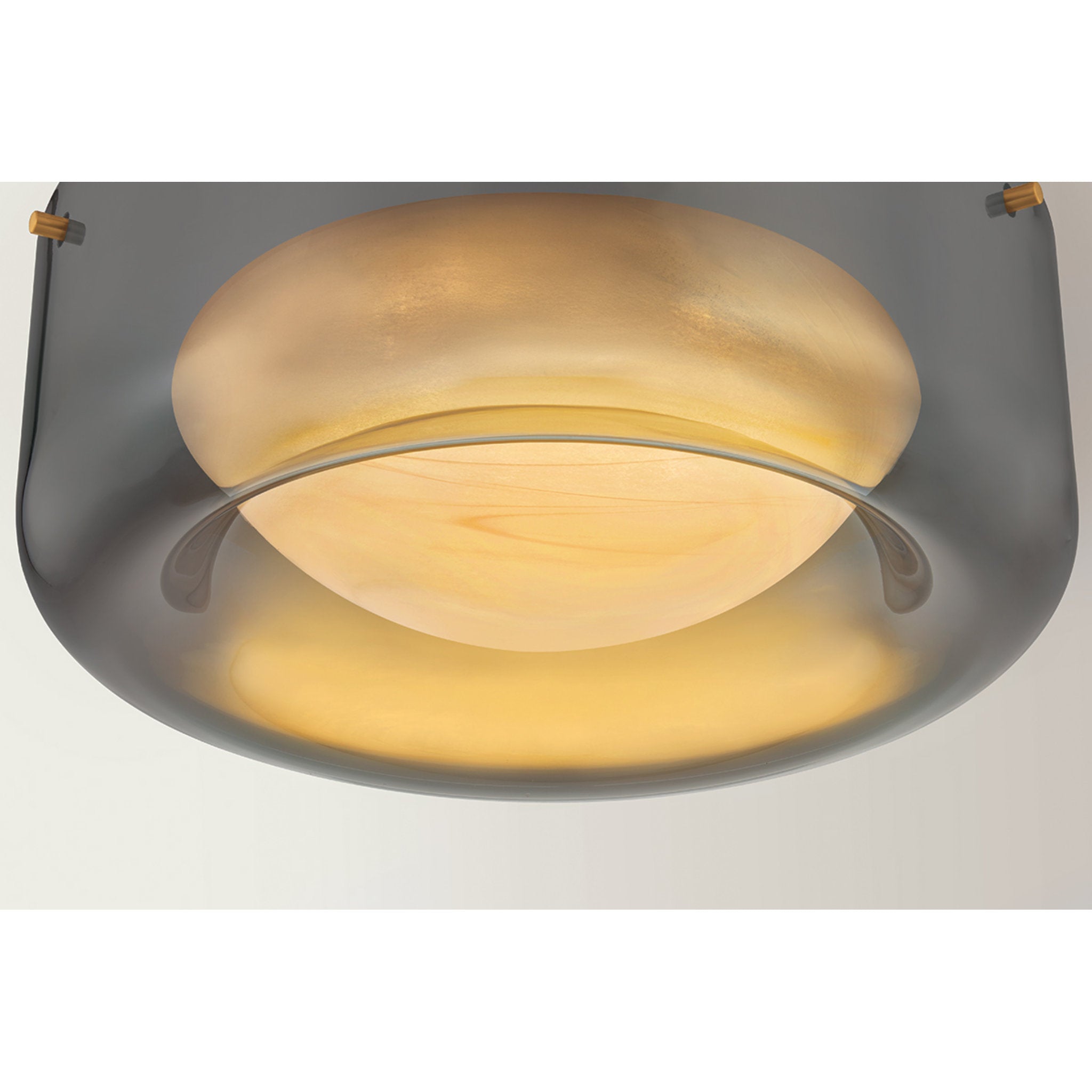 Eldred 1-Light Flush Mount in Aged Brass 15W x 5.75H