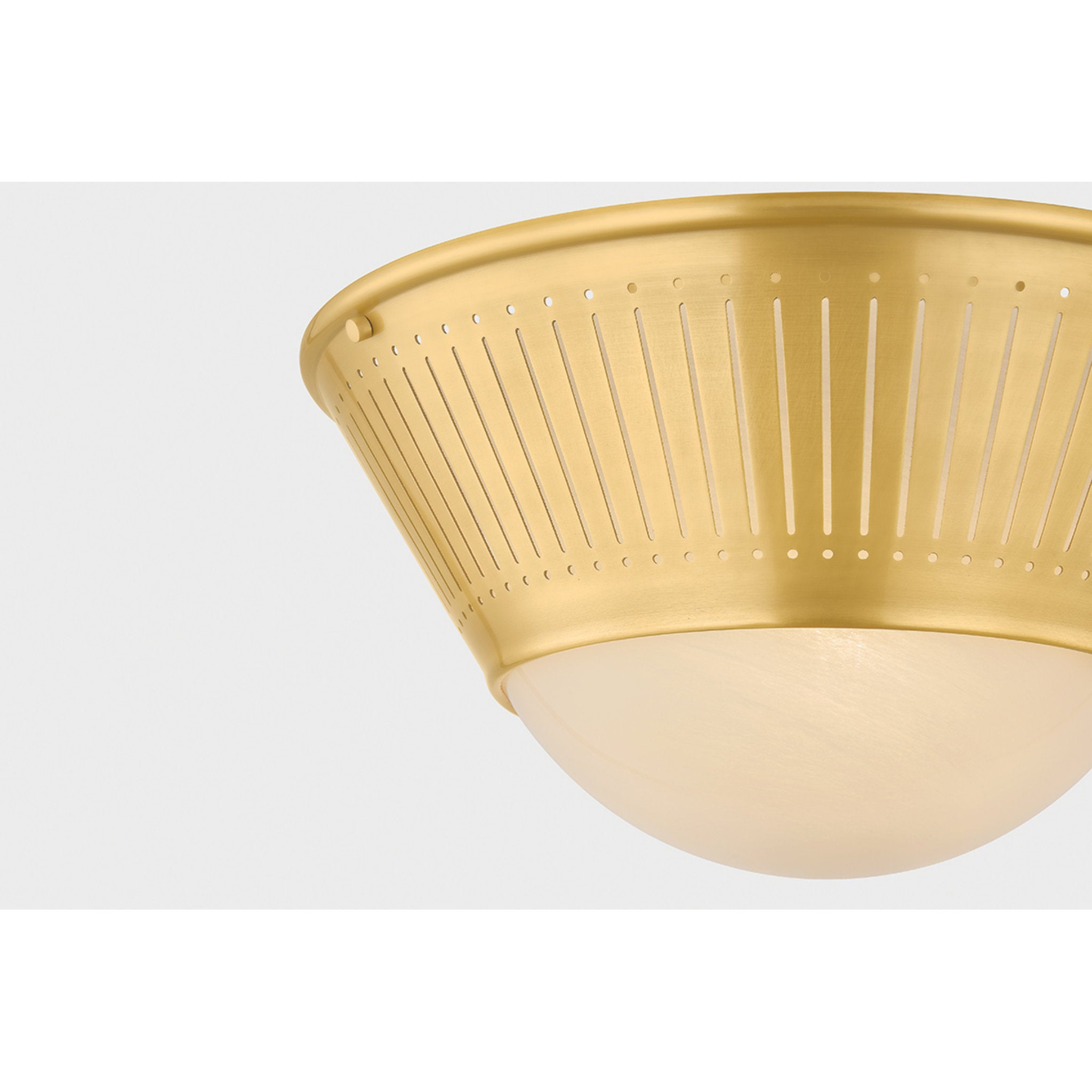 Elsmere 1-Light Flush Mount in Aged Brass 14.25W x 8H