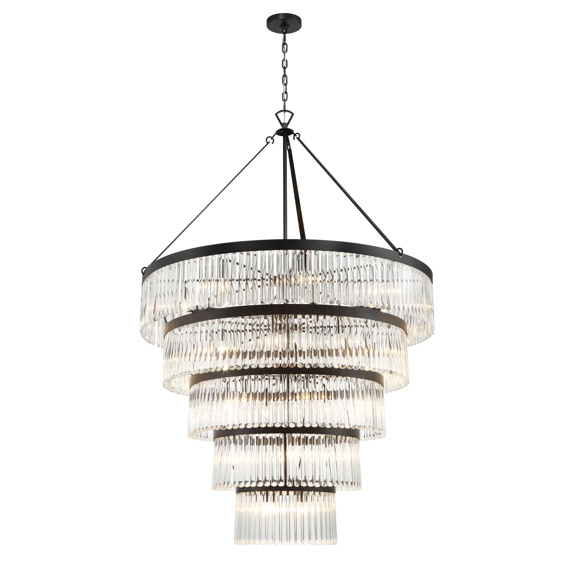 Emory 48'' Black Forged Chandelier Black 48"W x 72"H x 48"D