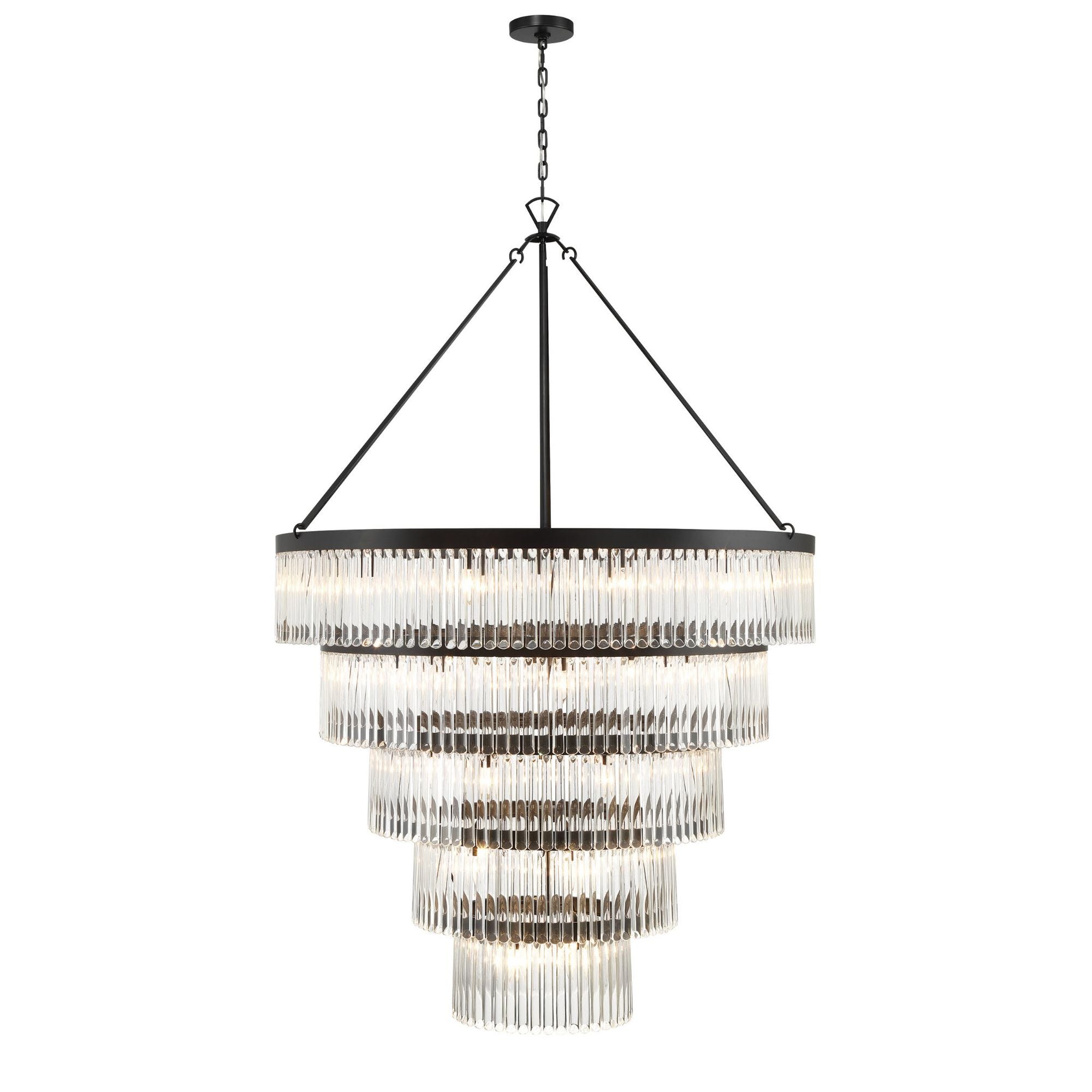 Emory 48'' Black Forged Chandelier Black 48"W x 72"H x 48"D