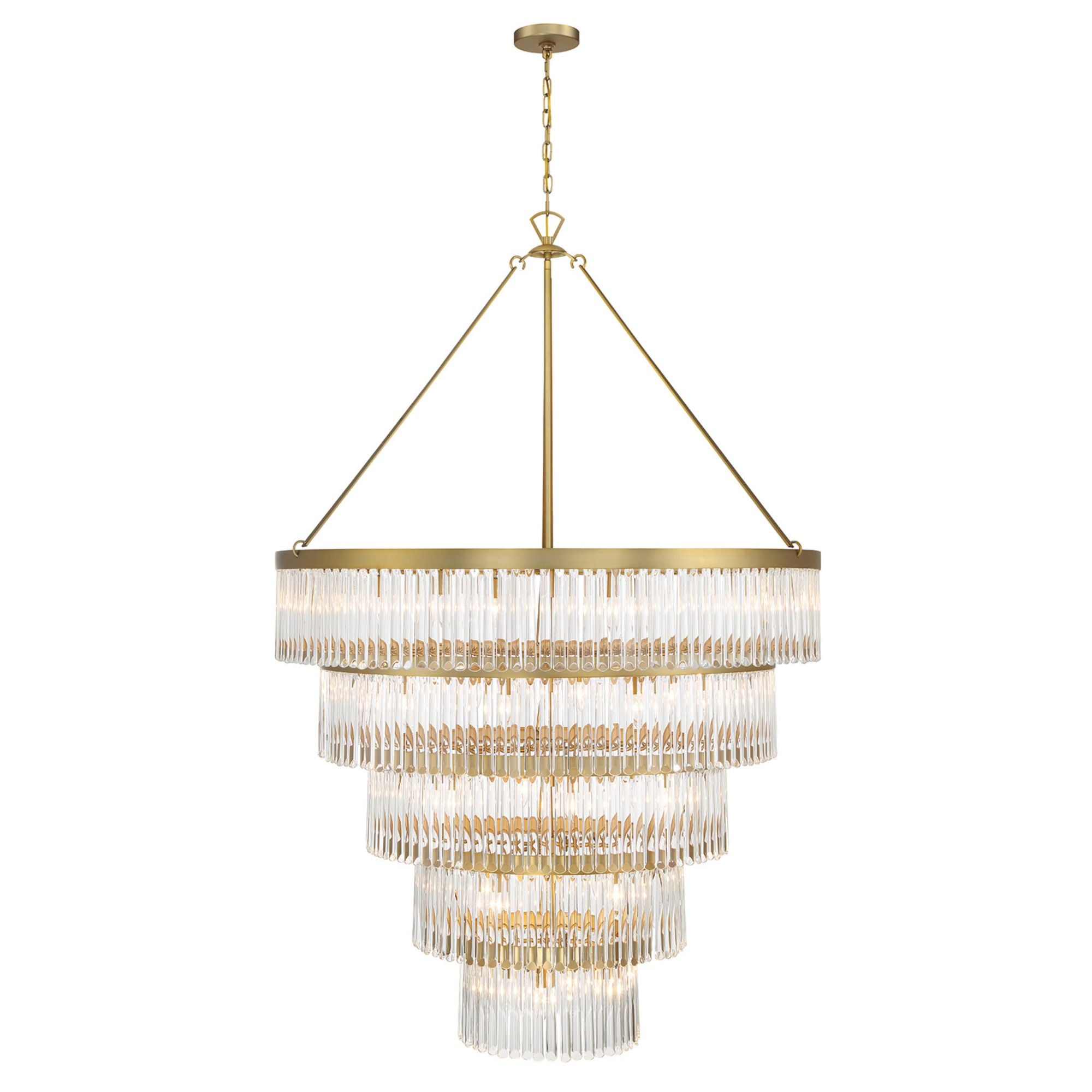 Emory 30 Light Modern Gold Chandelier Clear Glass 48"W x 72"H x 48"D