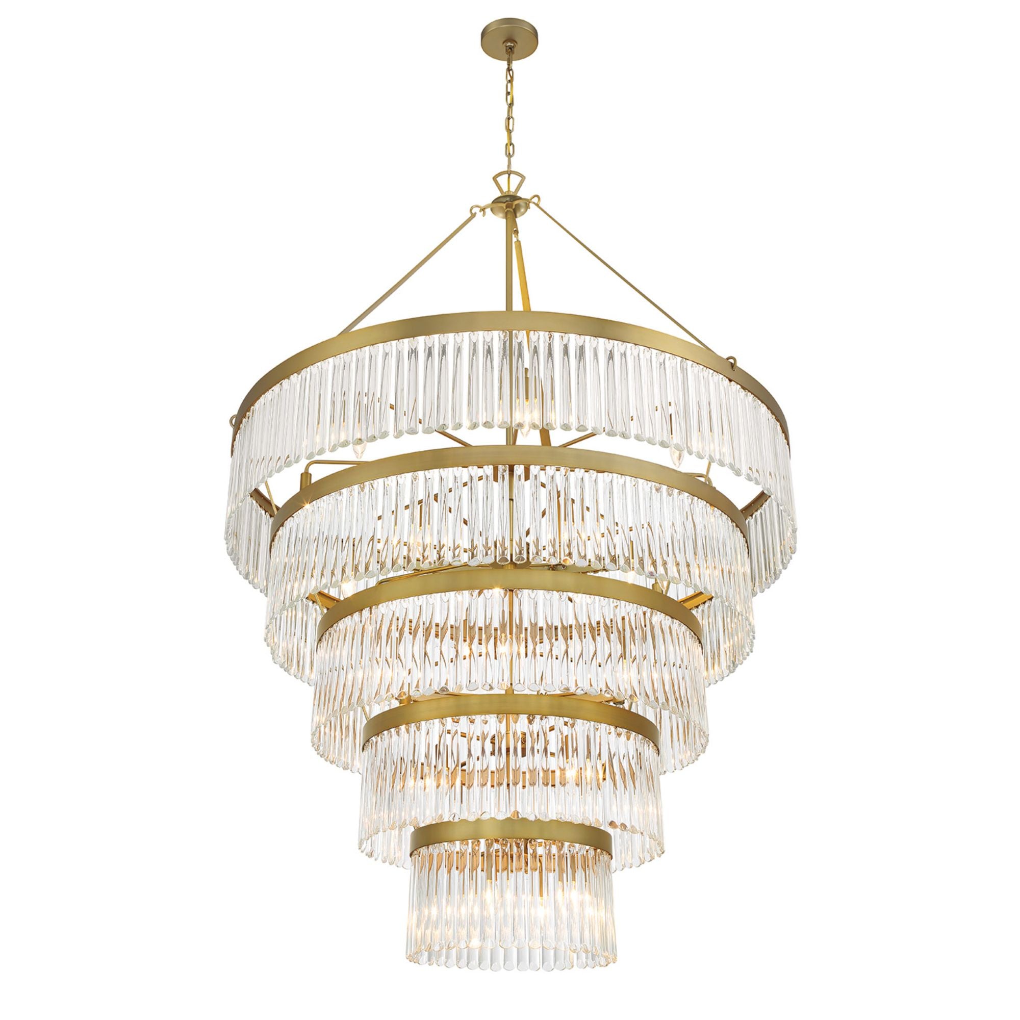 Emory 30 Light Modern Gold Chandelier Clear Glass 48"W x 72"H x 48"D