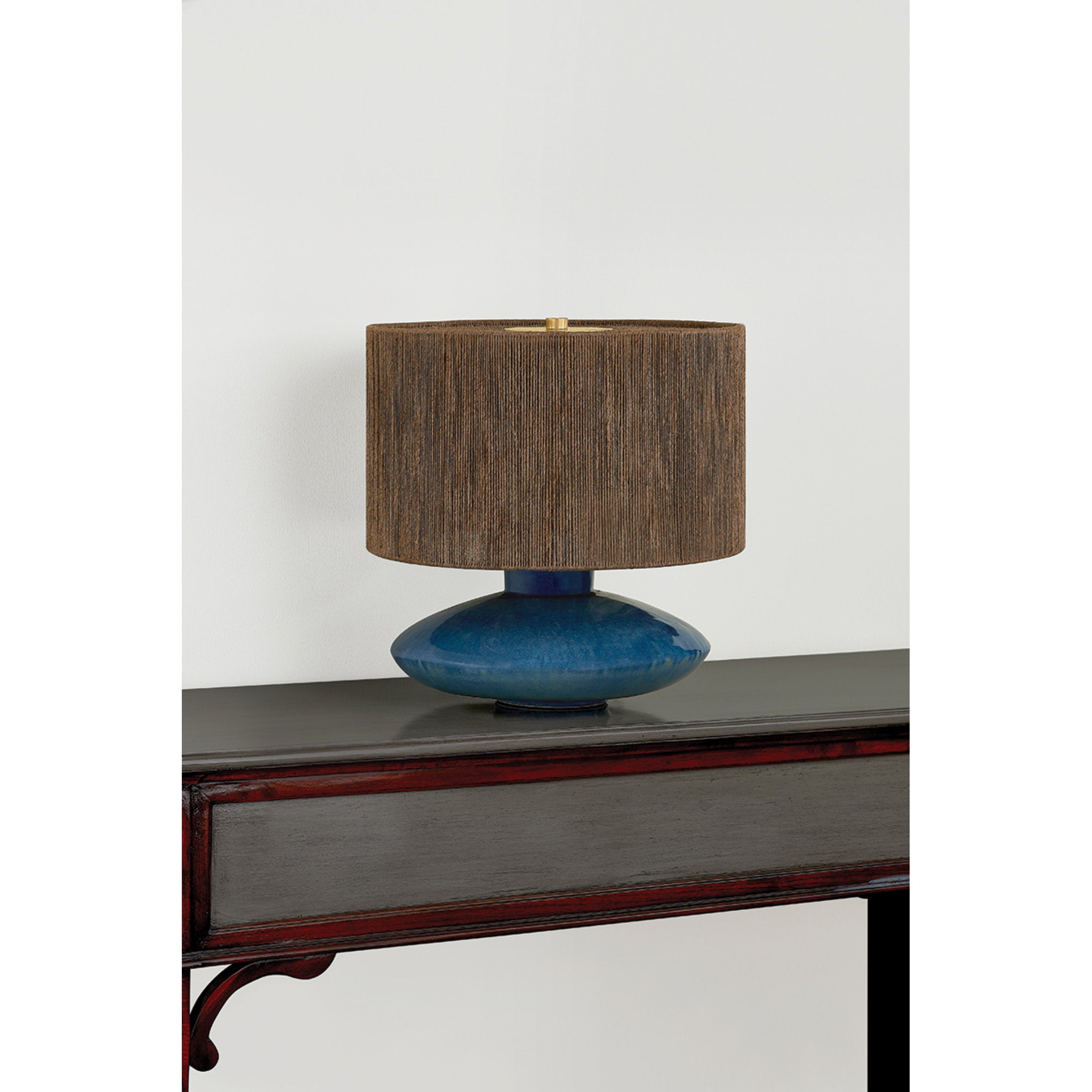 Enya 1-Light Table Lamp in Aged Brass 17W x 18.25H