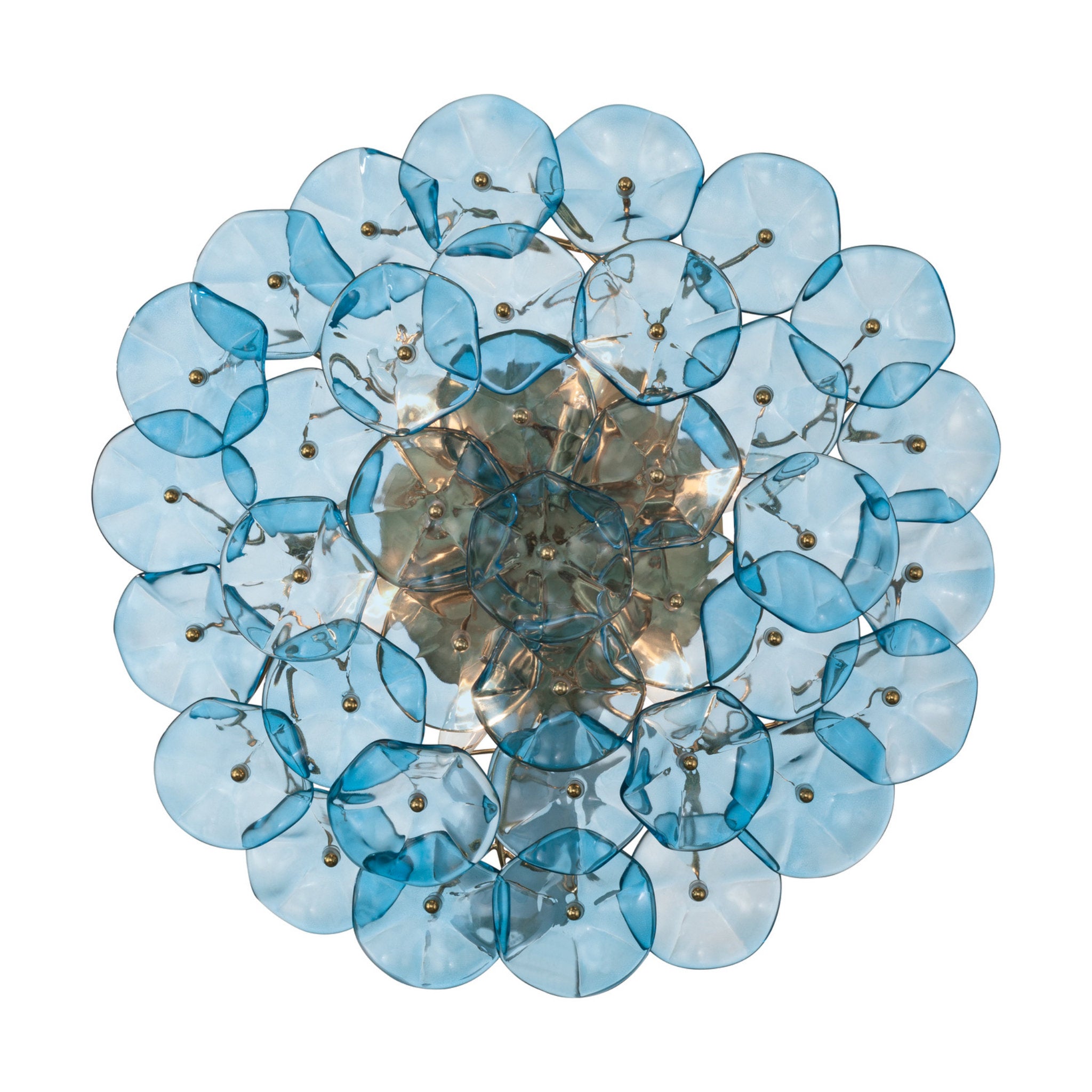 Esme 22.5'' Aged Brass Semi Flush Mount Blue 22.5"W x 7"H x 22.5"D