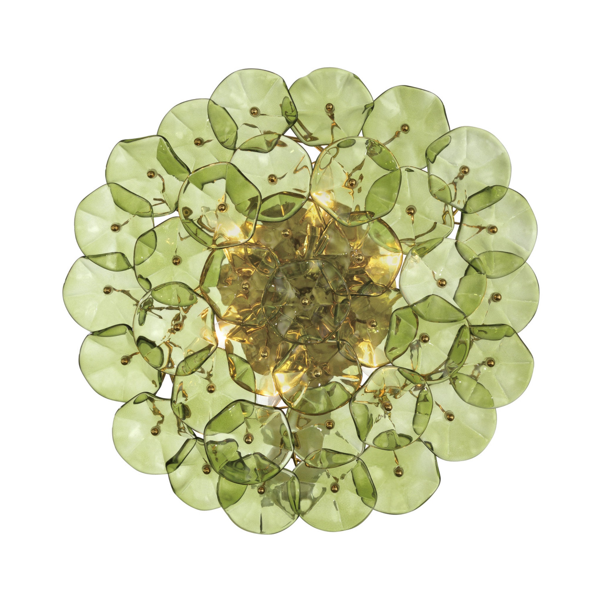 Esme 22.5'' Aged Brass Semi Flush Mount Green 22.5"W x 7"H x 22.5"D