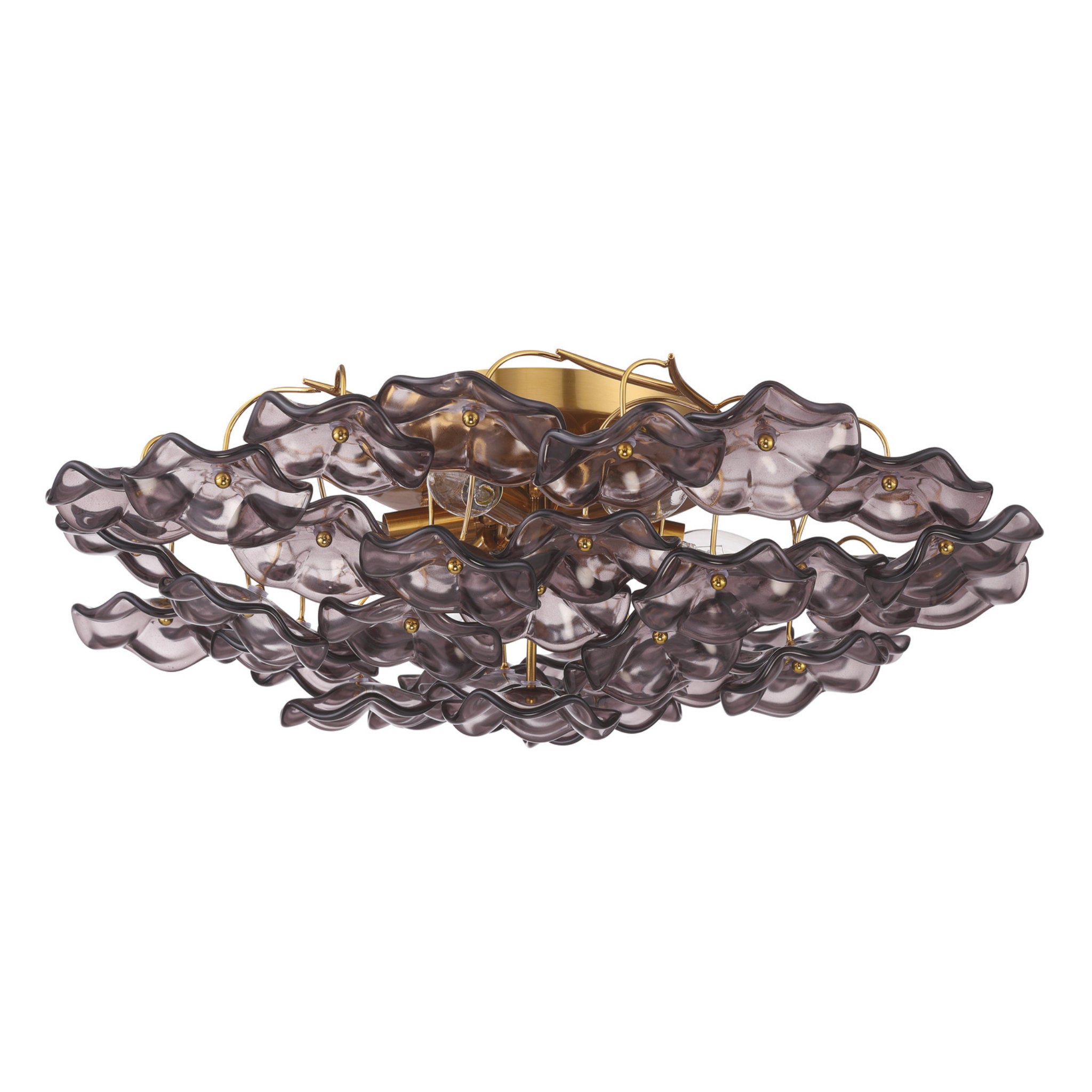 Esme 22.5'' Aged Brass Semi Flush Mount Purple 22.5"W x 7"H x 22.5"D