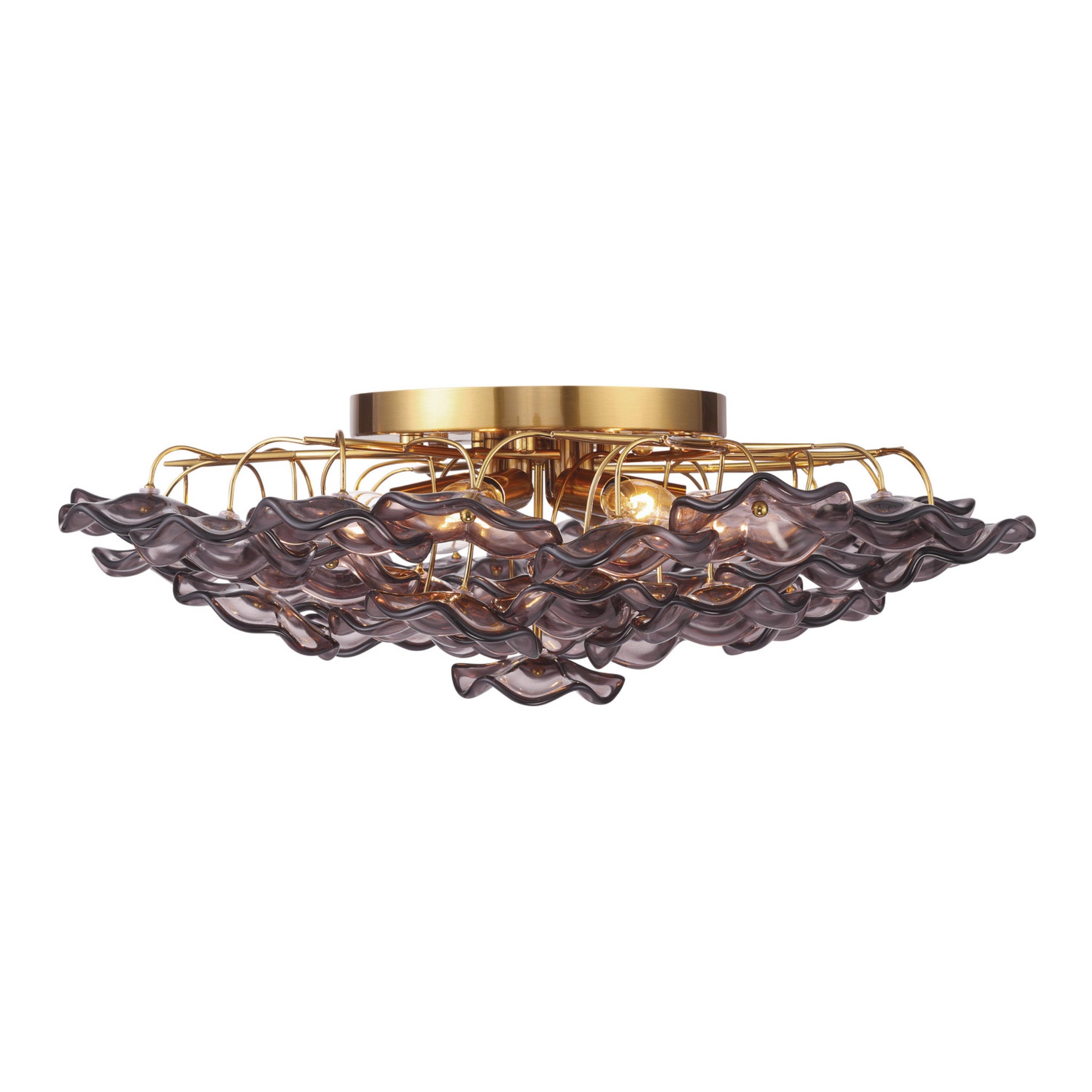 Esme 22.5'' Aged Brass Semi Flush Mount Purple 22.5"W x 7"H x 22.5"D