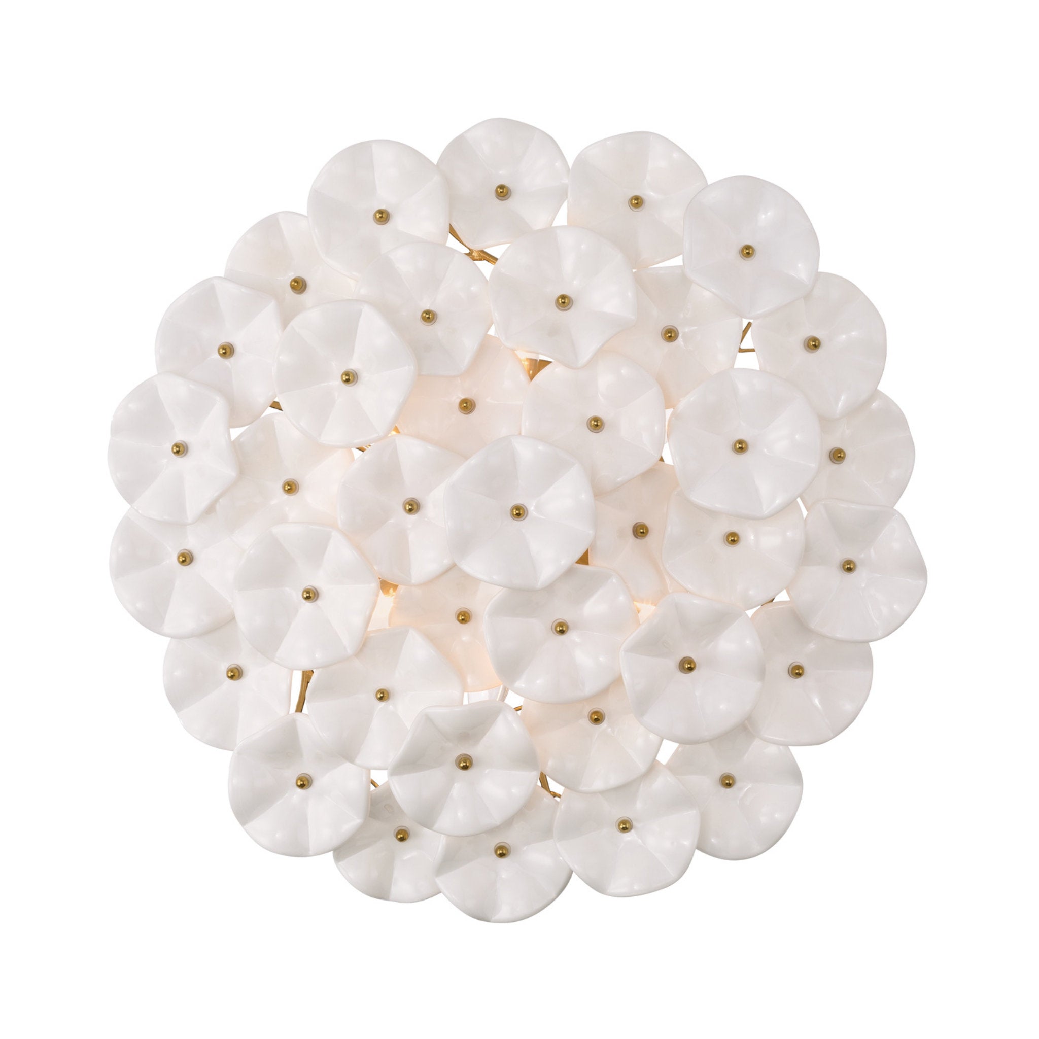 Esme 22.5'' Aged Brass Semi Flush Mount White 22.5"W x 7"H x 22.5"D