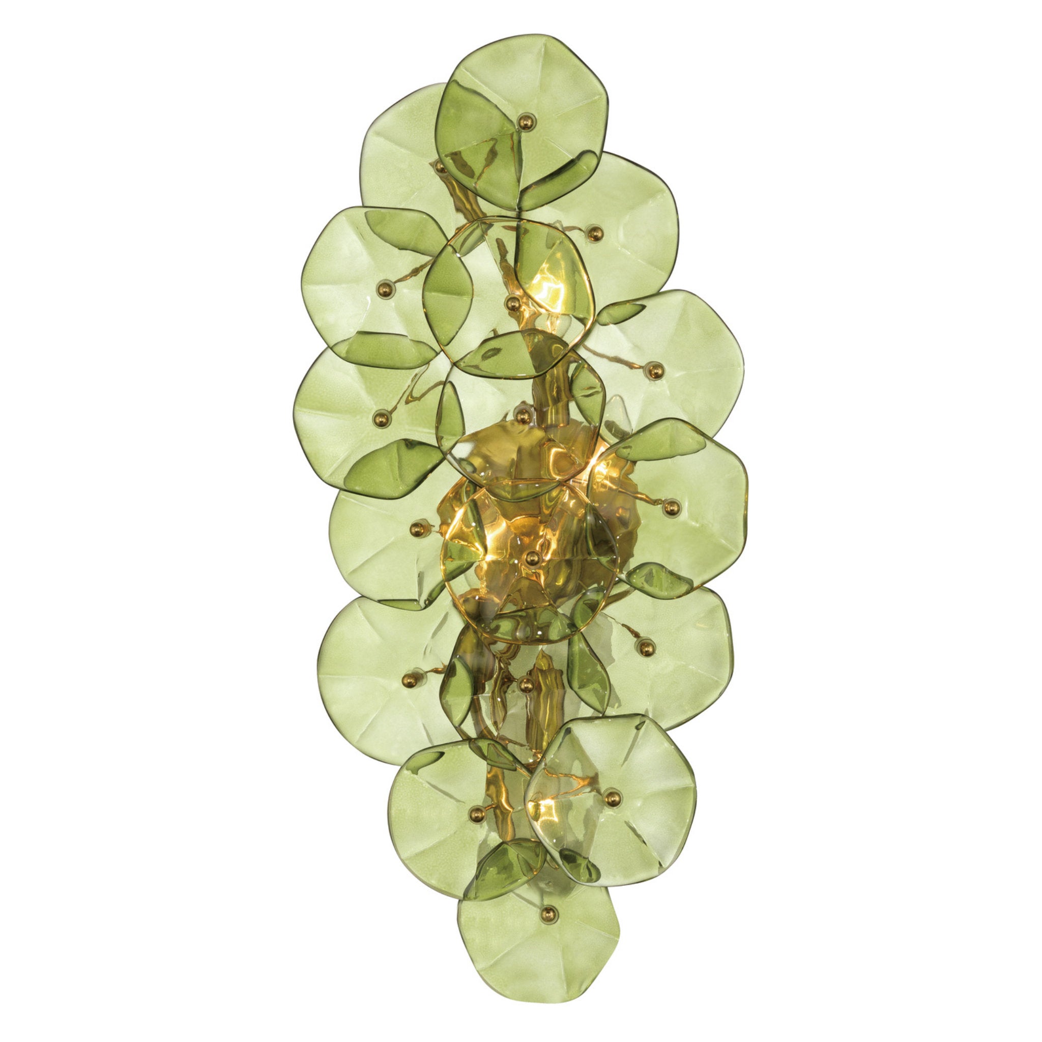 Esme 23'' Aged Brass Sconce Green 23"W x 10"H x 5"D