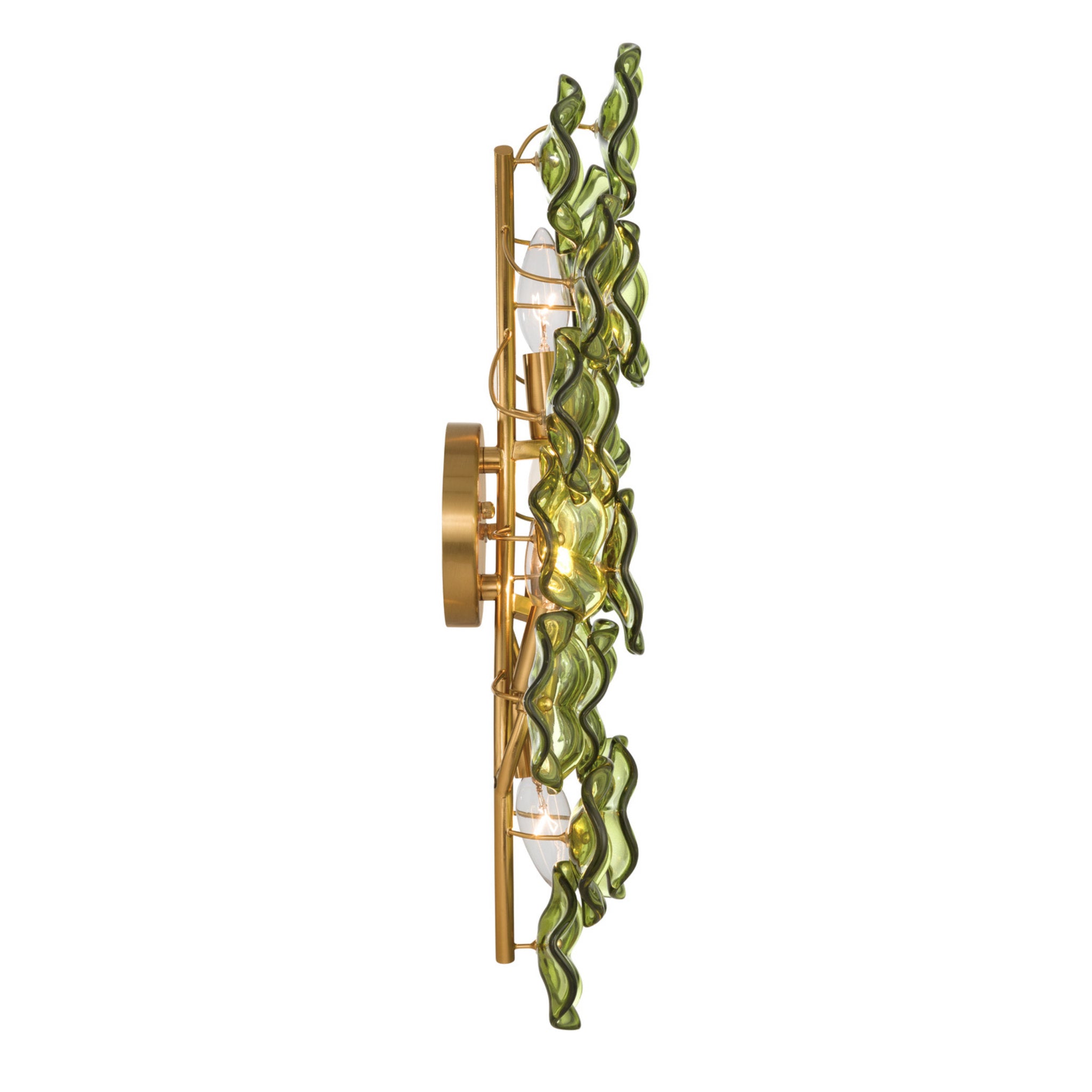 Esme 23'' Aged Brass Sconce Green 23"W x 10"H x 5"D