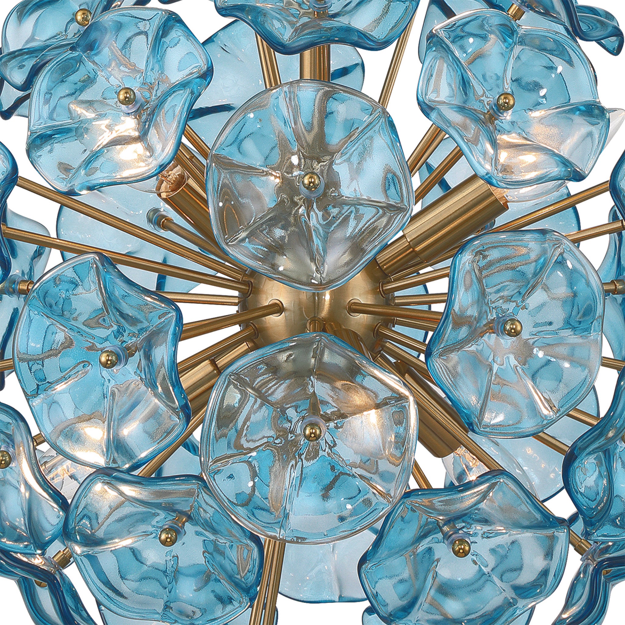 Esme 18.25'' Aged Brass Chandelier Blue 18.25"W x 21"H x 18.25"D