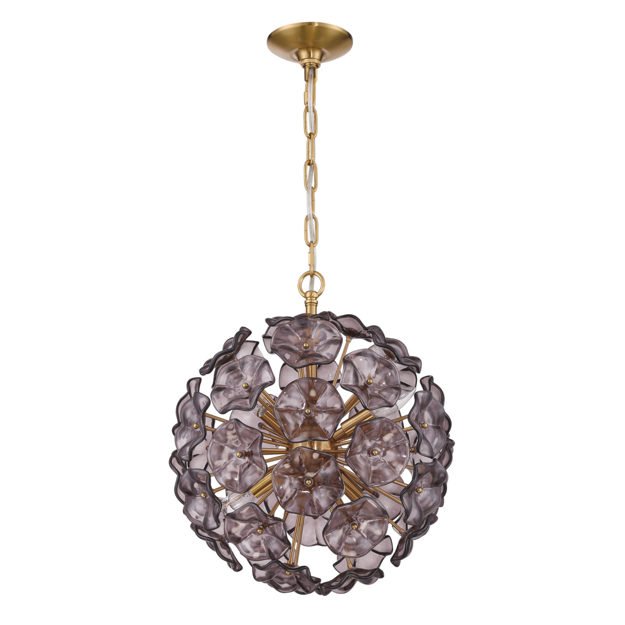 Esme 18.25'' Aged Brass Chandelier Purple 18.25"W x 21"H x 18.25"D