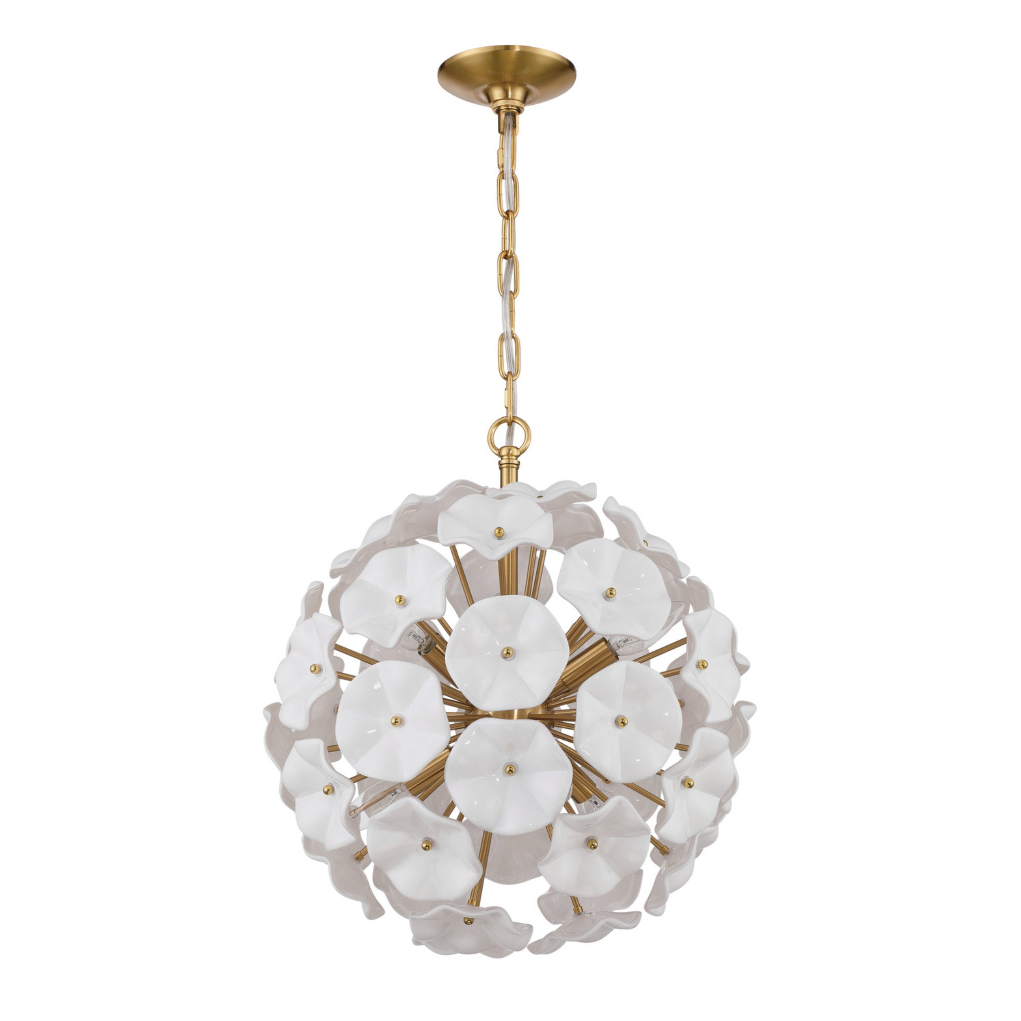 Esme 18.25'' Aged Brass Chandelier White 18.25"W x 21"H x 18.25"D