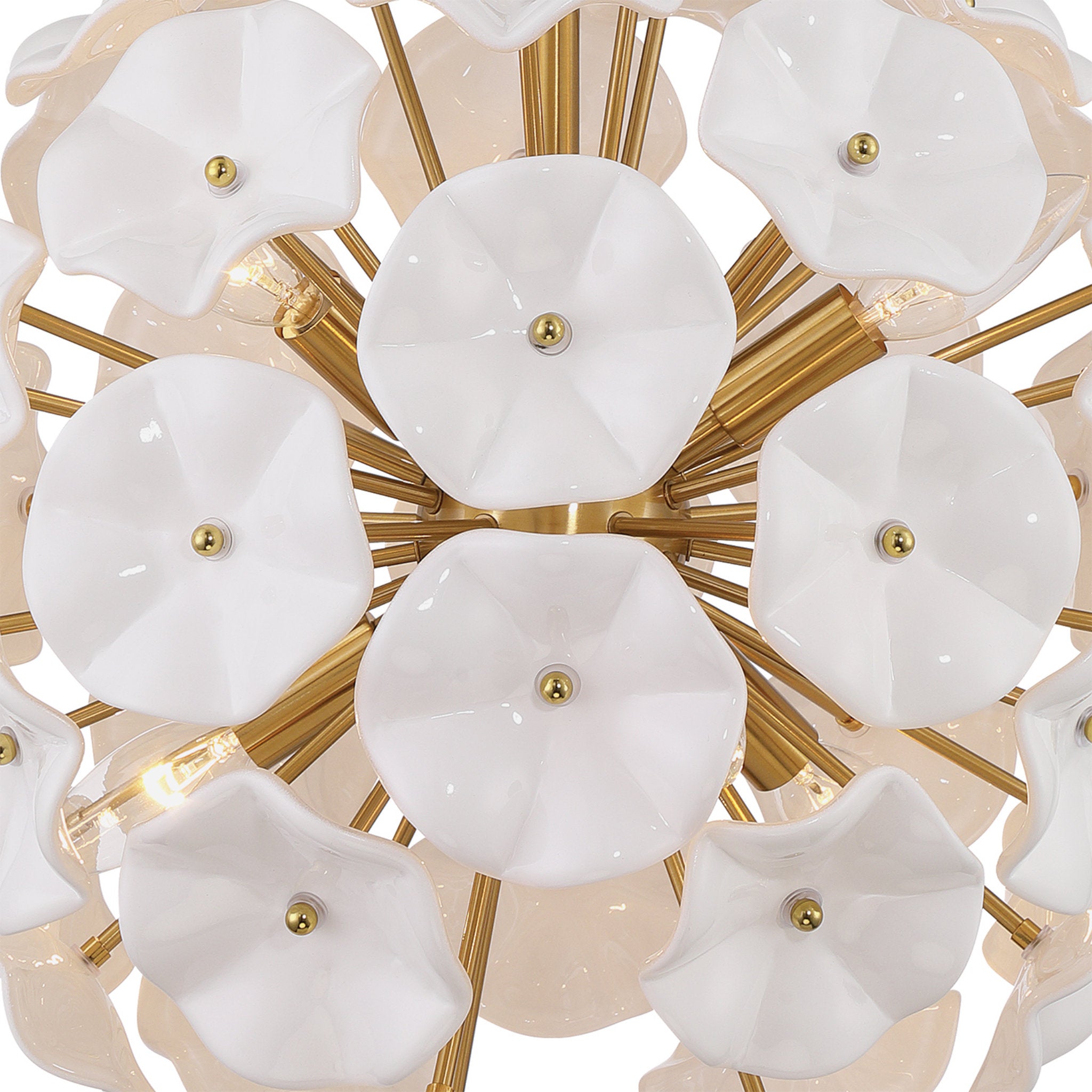 Esme 18.25'' Aged Brass Chandelier White 18.25"W x 21"H x 18.25"D