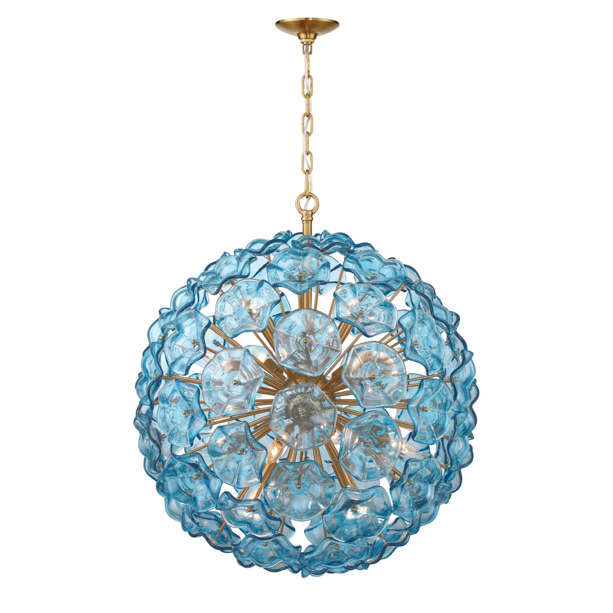 Esme 28'' Aged Brass Chandelier Blue 28"W x 30"H x 28"D