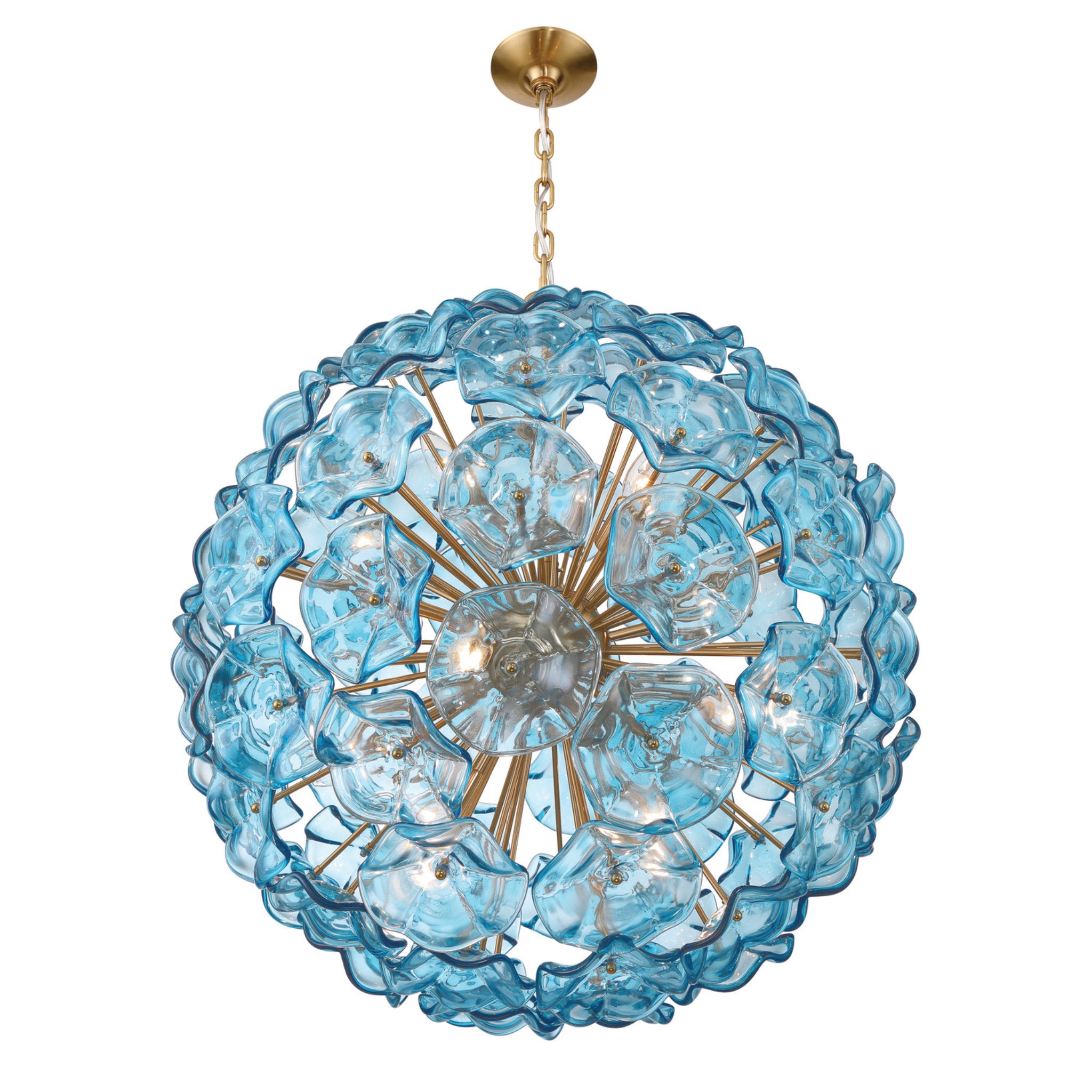 Esme 28'' Aged Brass Chandelier Blue 28"W x 30"H x 28"D