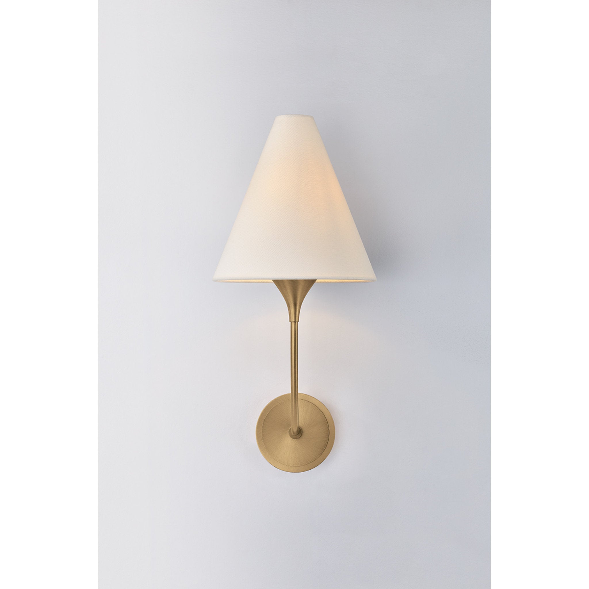 Evermore 1-Light Wall Sconce in Patina Brass by Lauren Liess 9W x 20.25H