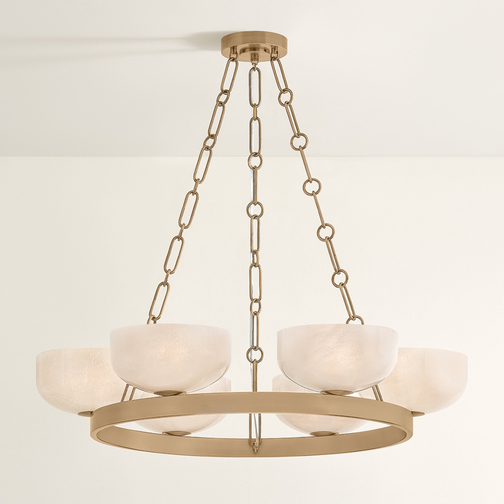 Caelum 6-Light Chandelier in Patina Brass 32.25W x 6H