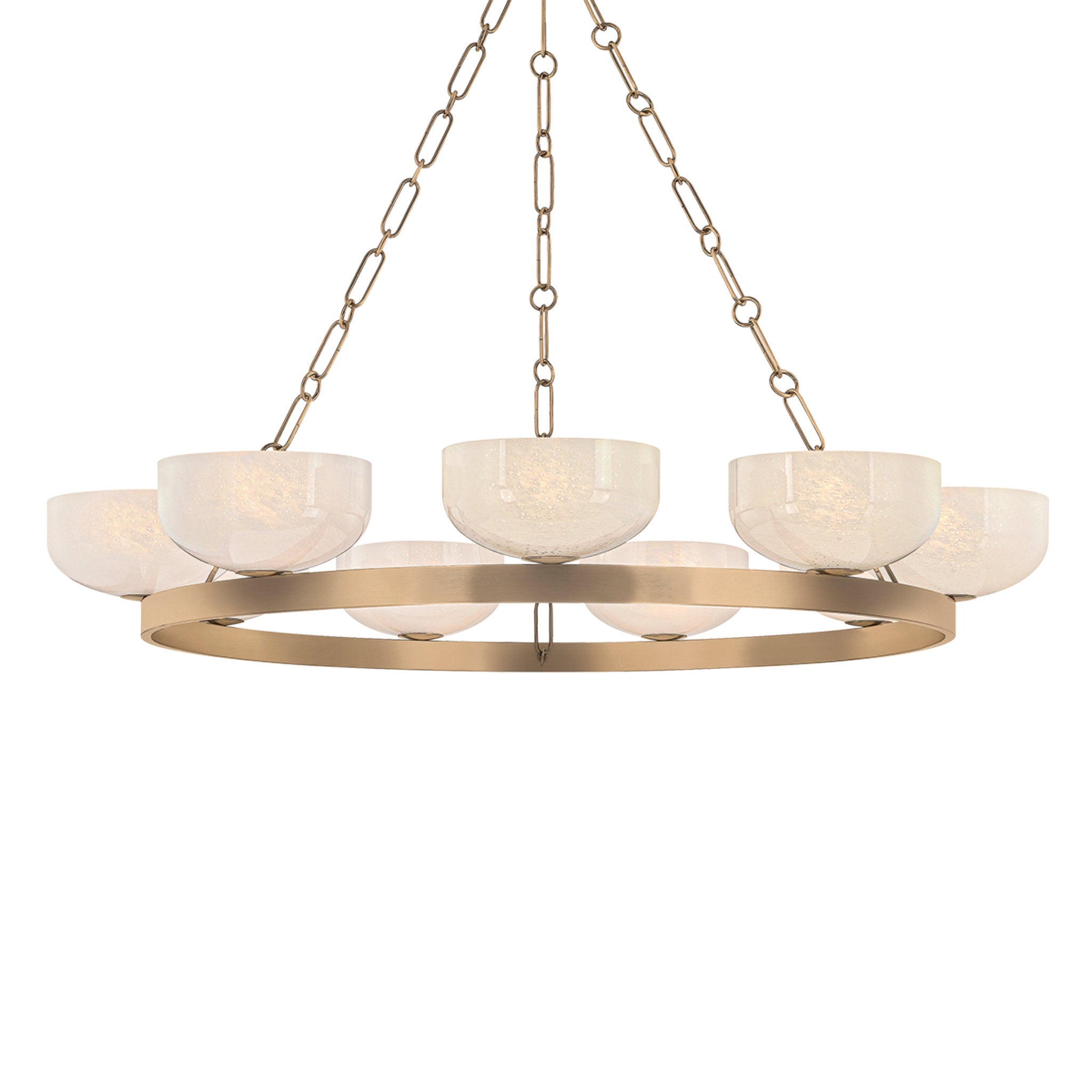 Caelum 9-Light Chandelier in Patina Brass 44.5W x 6H