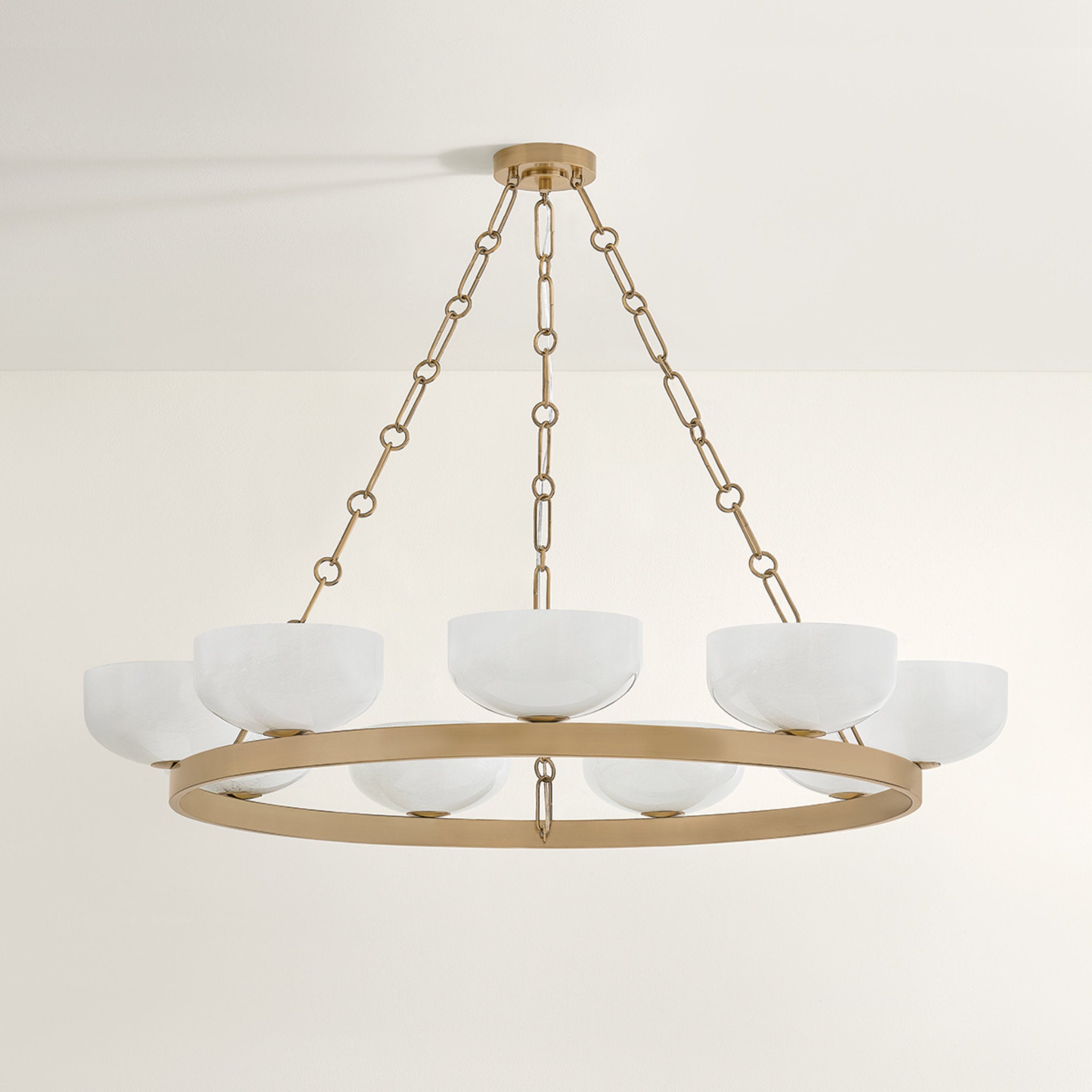 Caelum 9-Light Chandelier in Patina Brass 44.5W x 6H