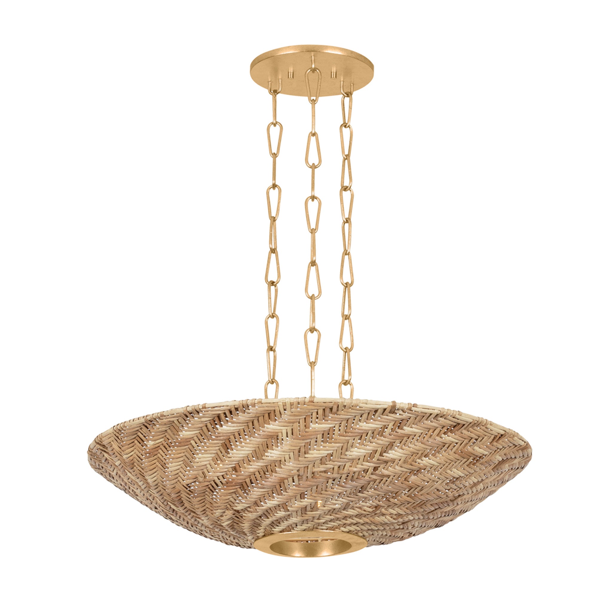 Ollie 3-Light Pendant in Vintage Gold Leaf 28W x 7H
