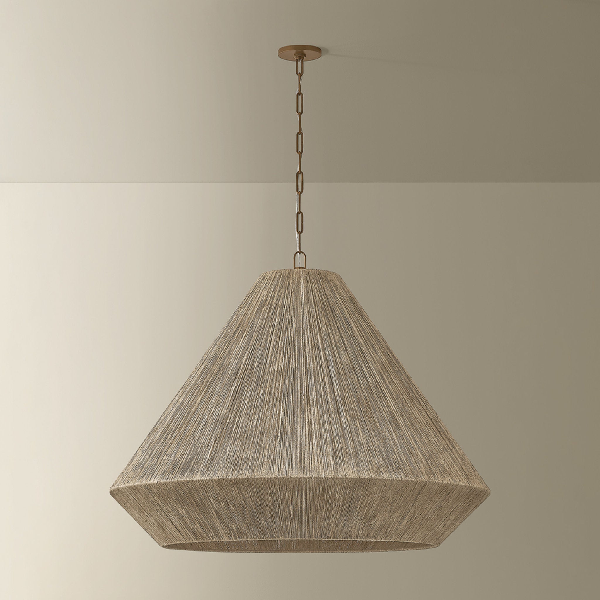 Keats 5-Light Pendant in Patina Brass 40W x 31.5H