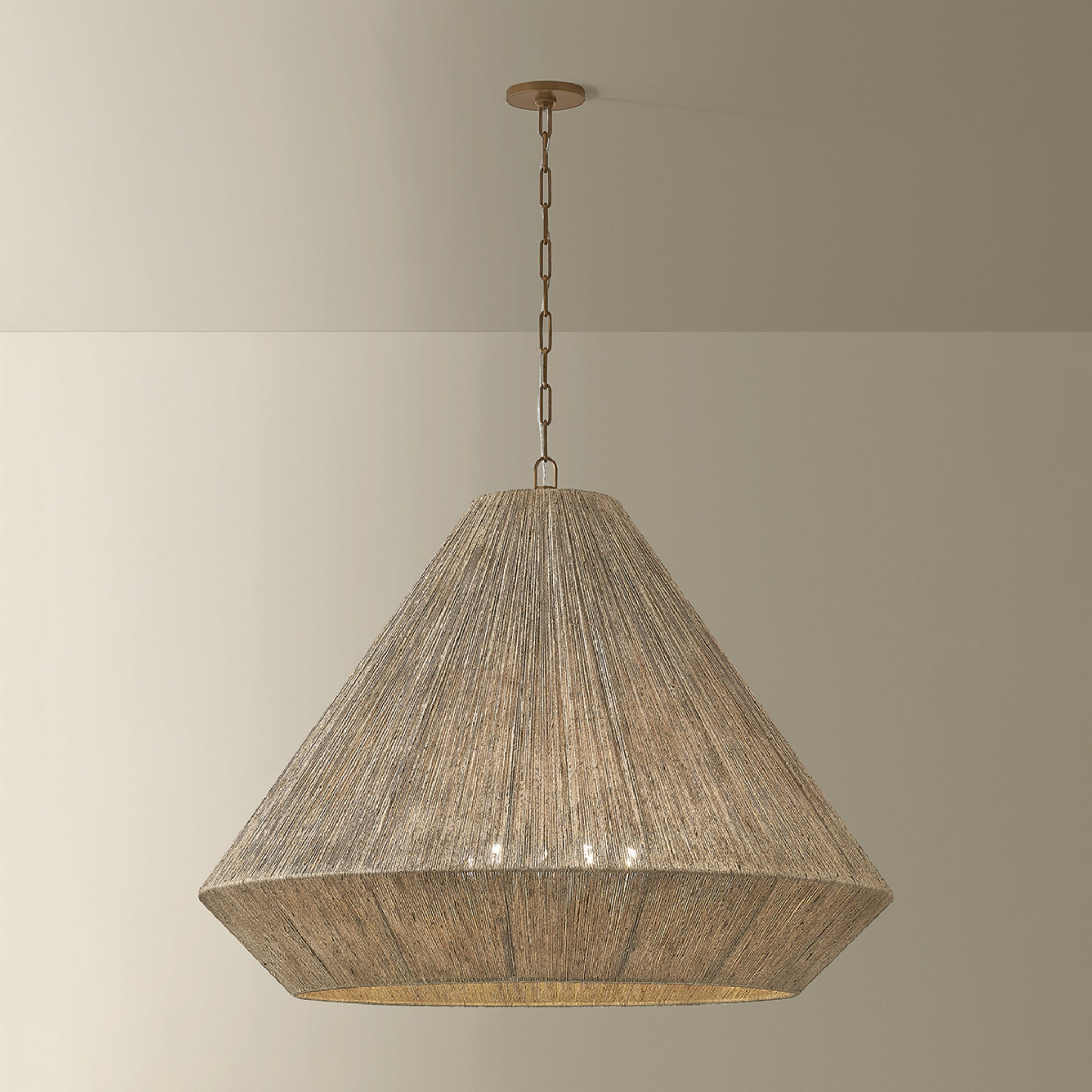 Keats 5-Light Pendant in Patina Brass 40W x 31.5H