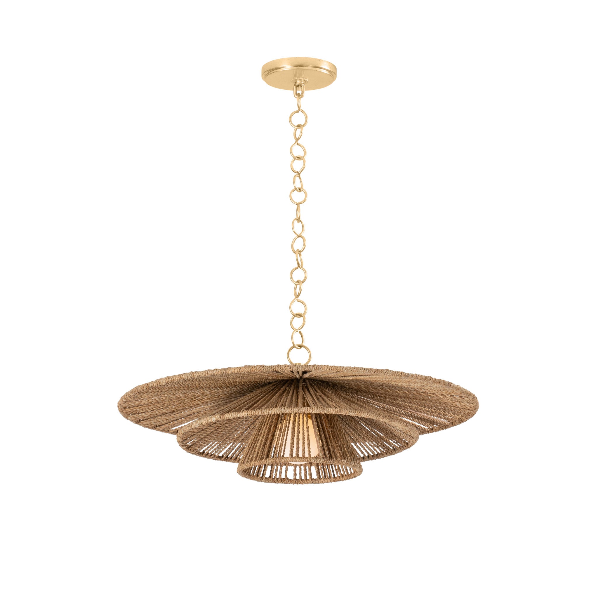 Levan Pendant 1-Light LED in  Vintage Gold Leaf 24L x 24W x 8.75H