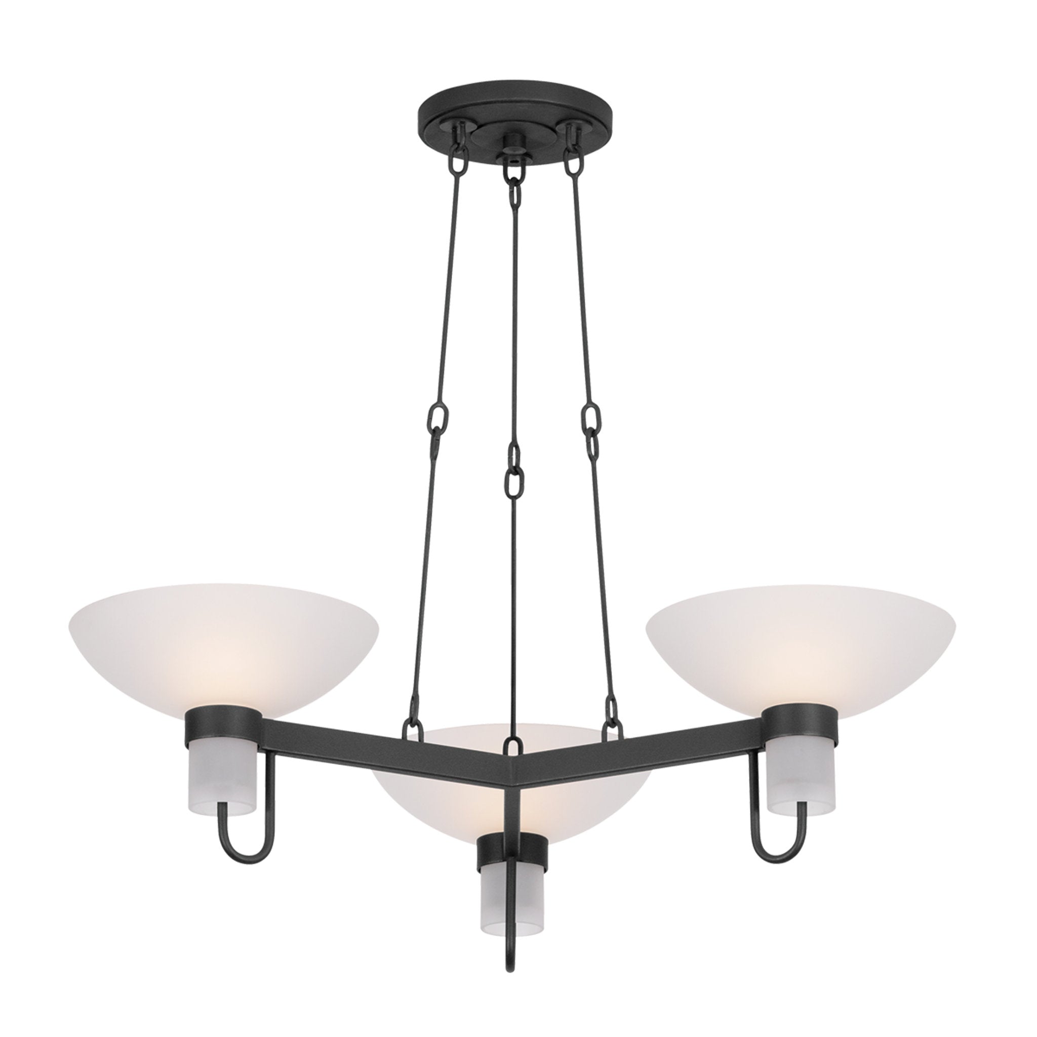 Arturo 3-Light Chandelier in Textured Bronze W/ Hl 30W x 8H