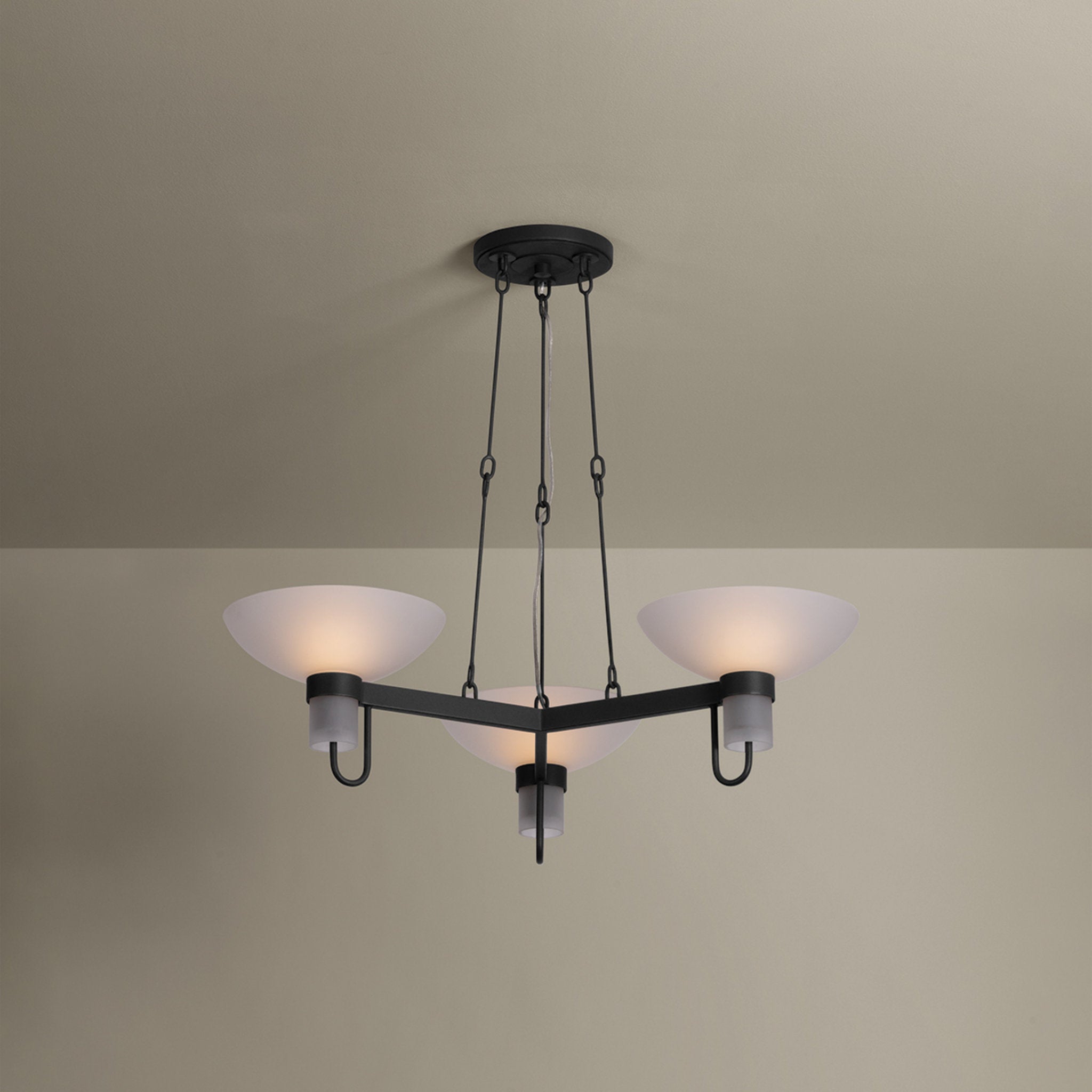 Arturo 3-Light Chandelier in Textured Bronze W/ Hl 30W x 8H