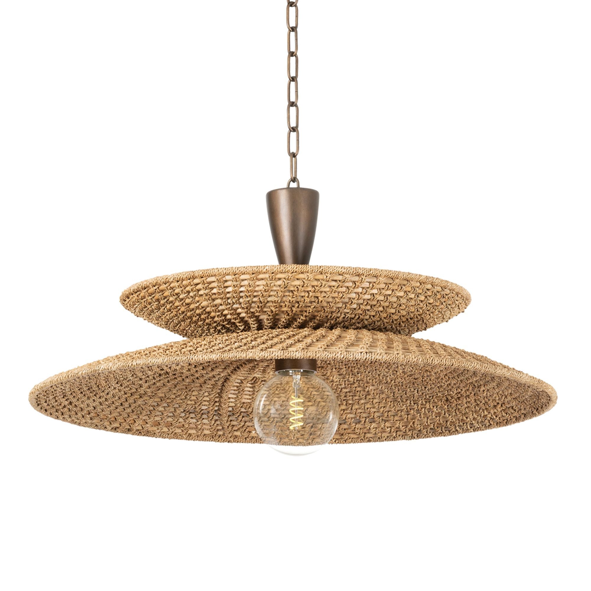Landry 1-Light Pendant in Bronze Leaf 30W x 15H