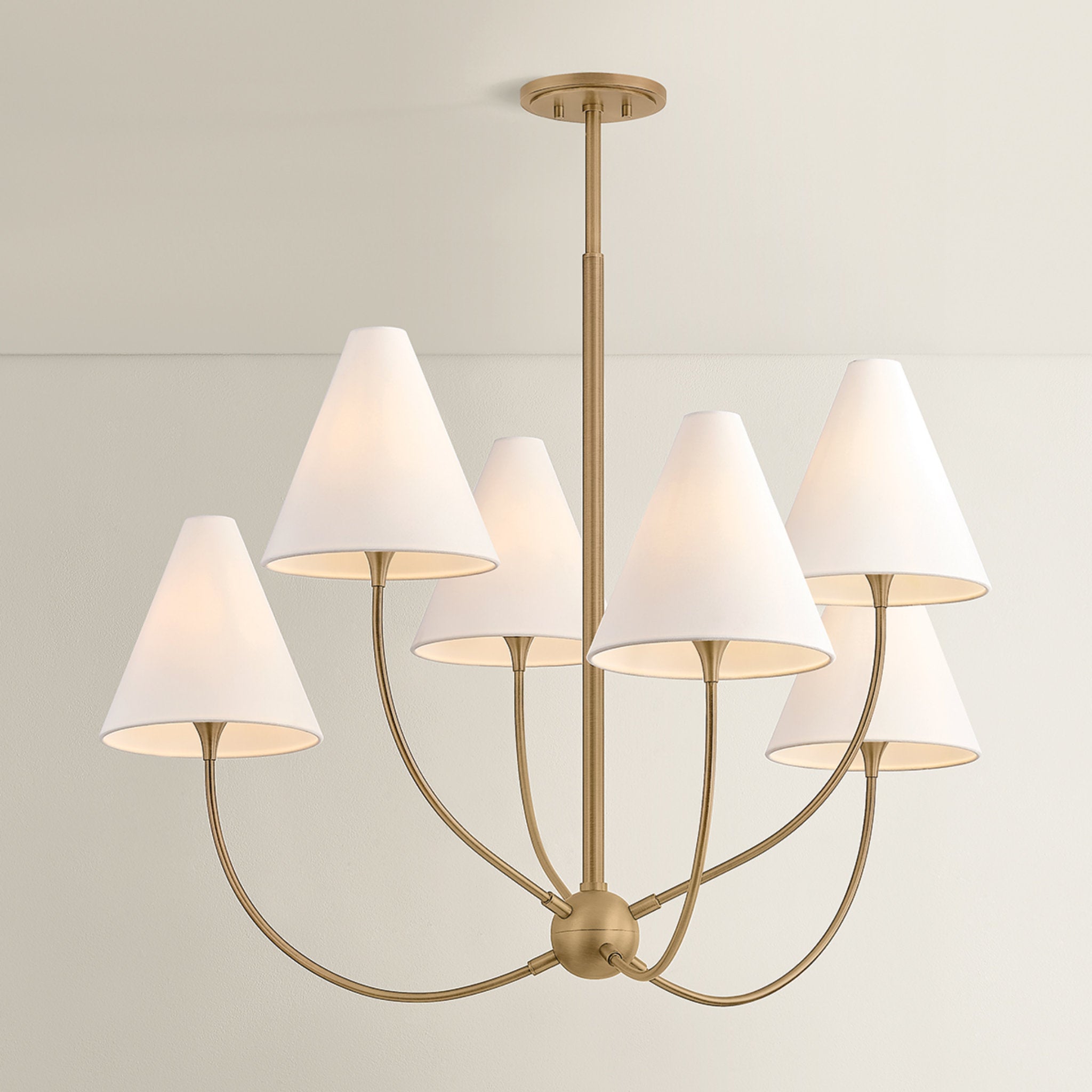 Evermore 6-Light Chandelier in Patina Brass by Lauren Liess 40.5W x 29.75H