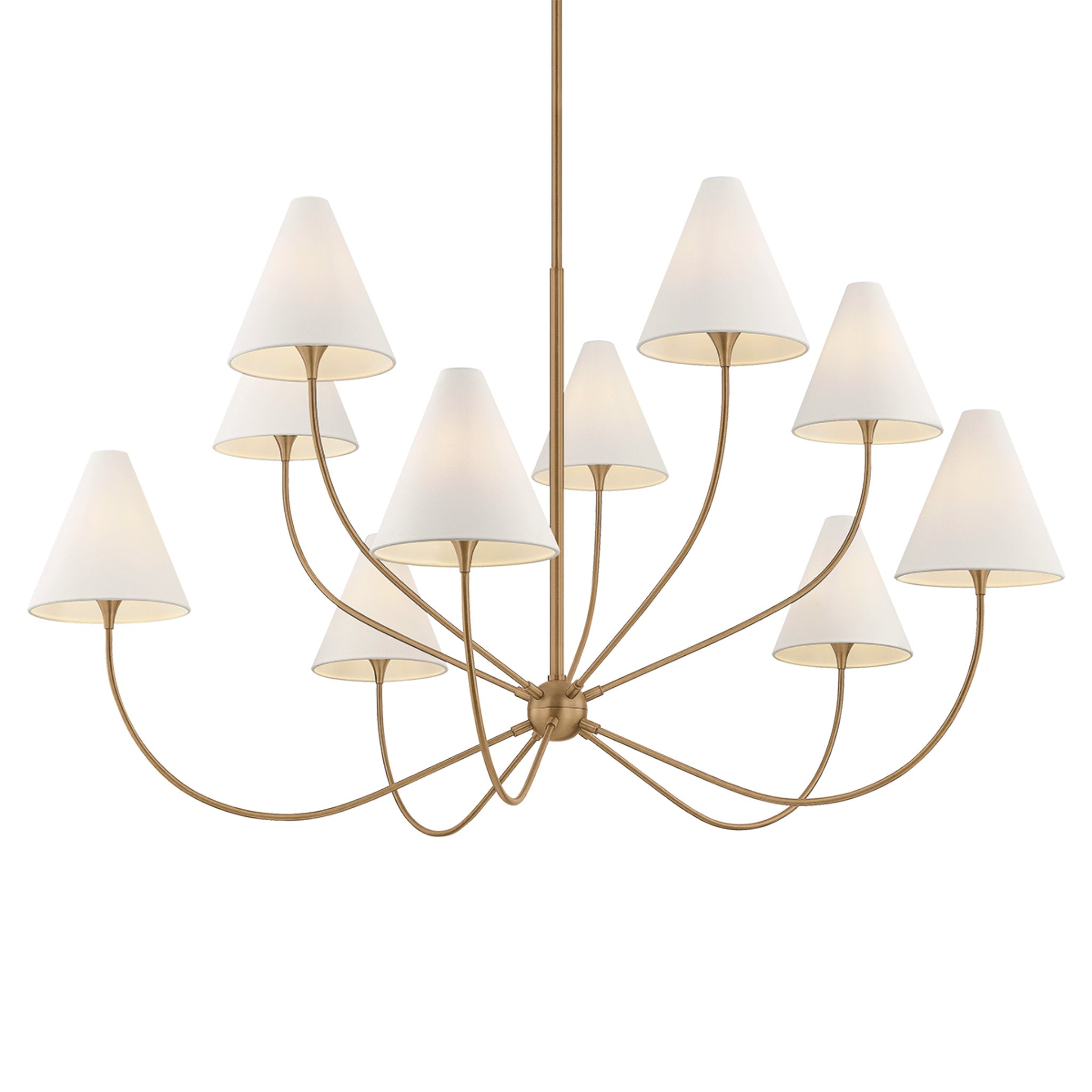 Evermore 10-Light Chandelier in Patina Brass by Lauren Liess 59.75W x 32.75H