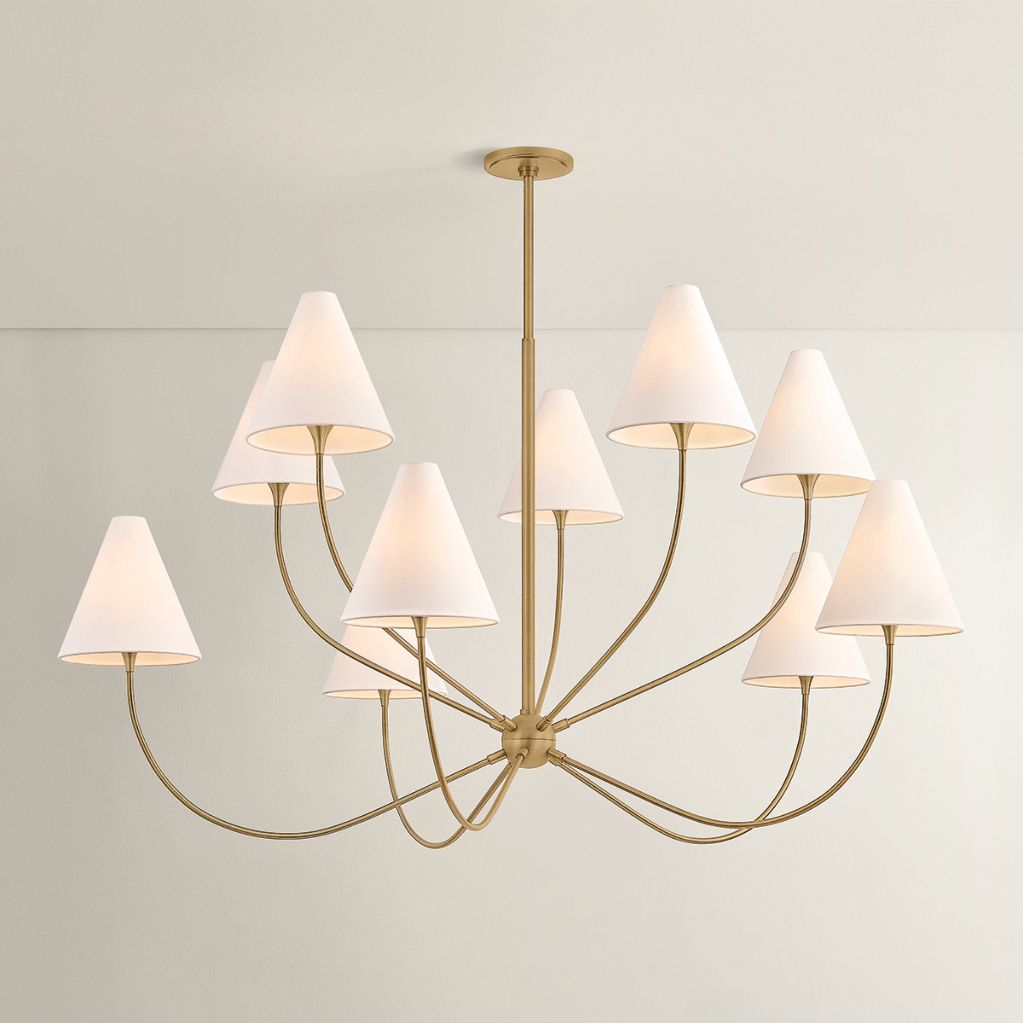 Evermore 10-Light Chandelier in Patina Brass by Lauren Liess 59.75W x 32.75H