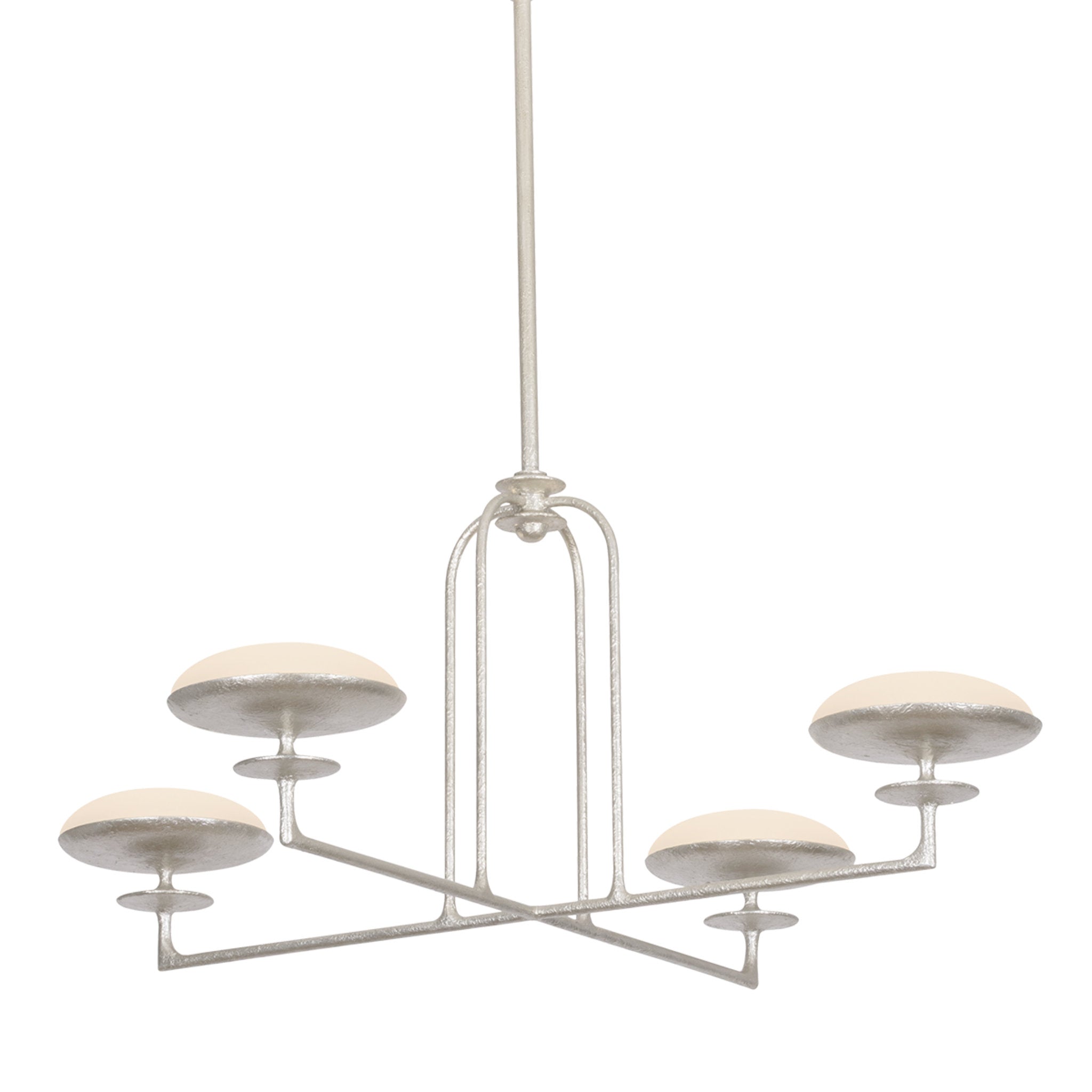 Pacific 4-Light Chandelier in Warm Silver Leaf 39W x 16.25H
