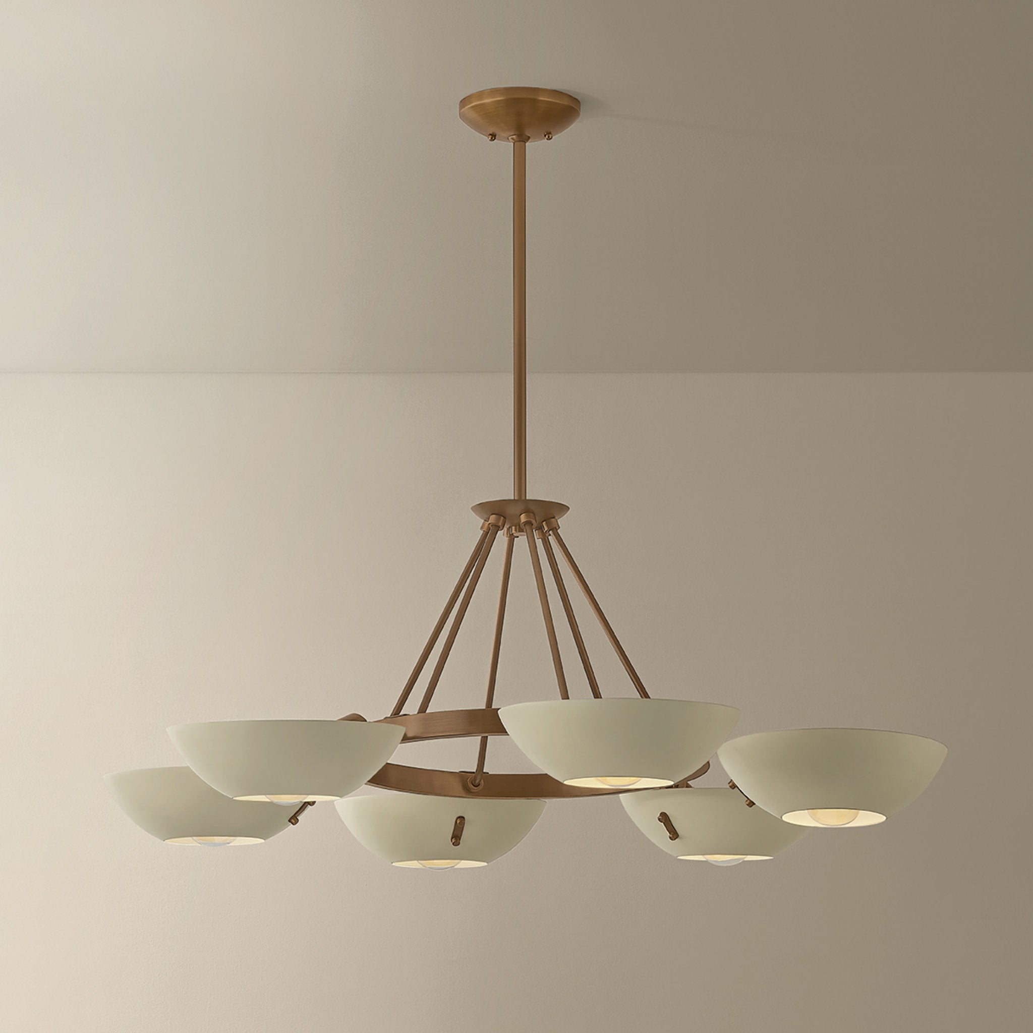 Alturas 6-Light Chandelier in Patina Brass 40.5W x 15.75H