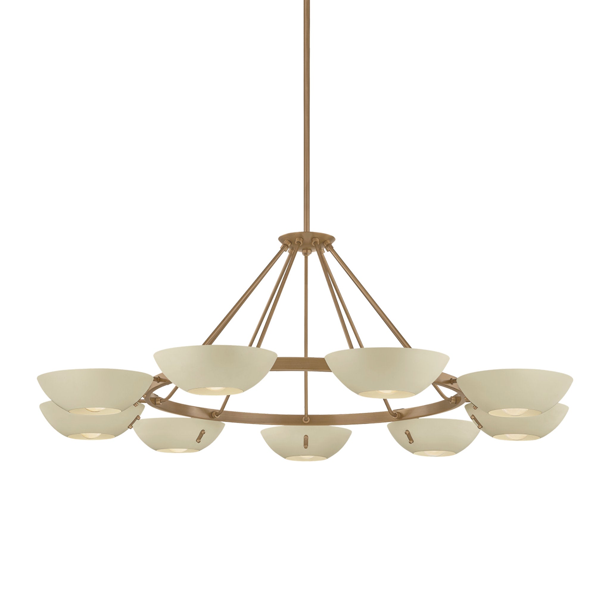 Alturas 9-Light Chandelier in Patina Brass 55W x 20.25H