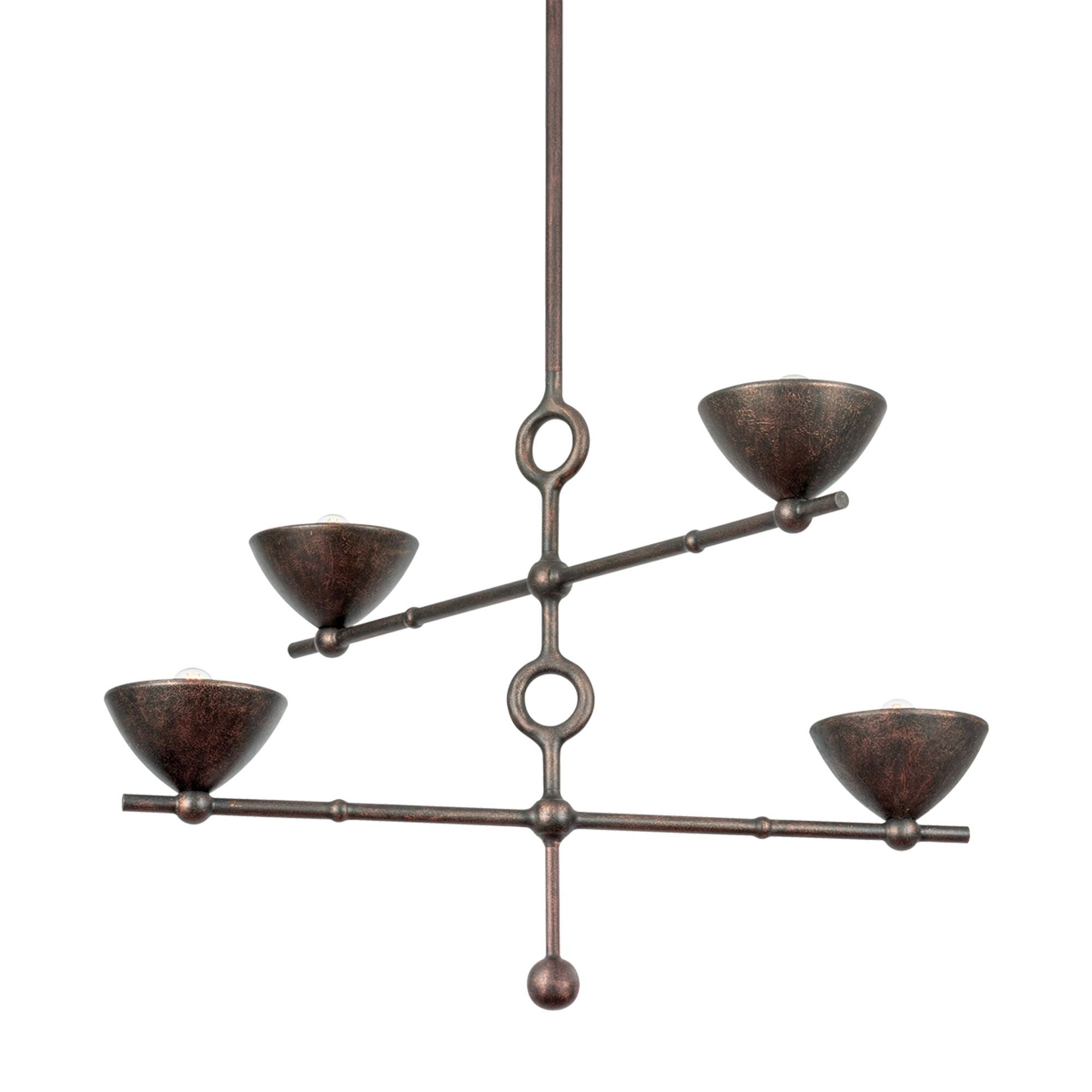 Vishal 4-Light Chandelier in Black Patina Gold 38W x 26.5H
