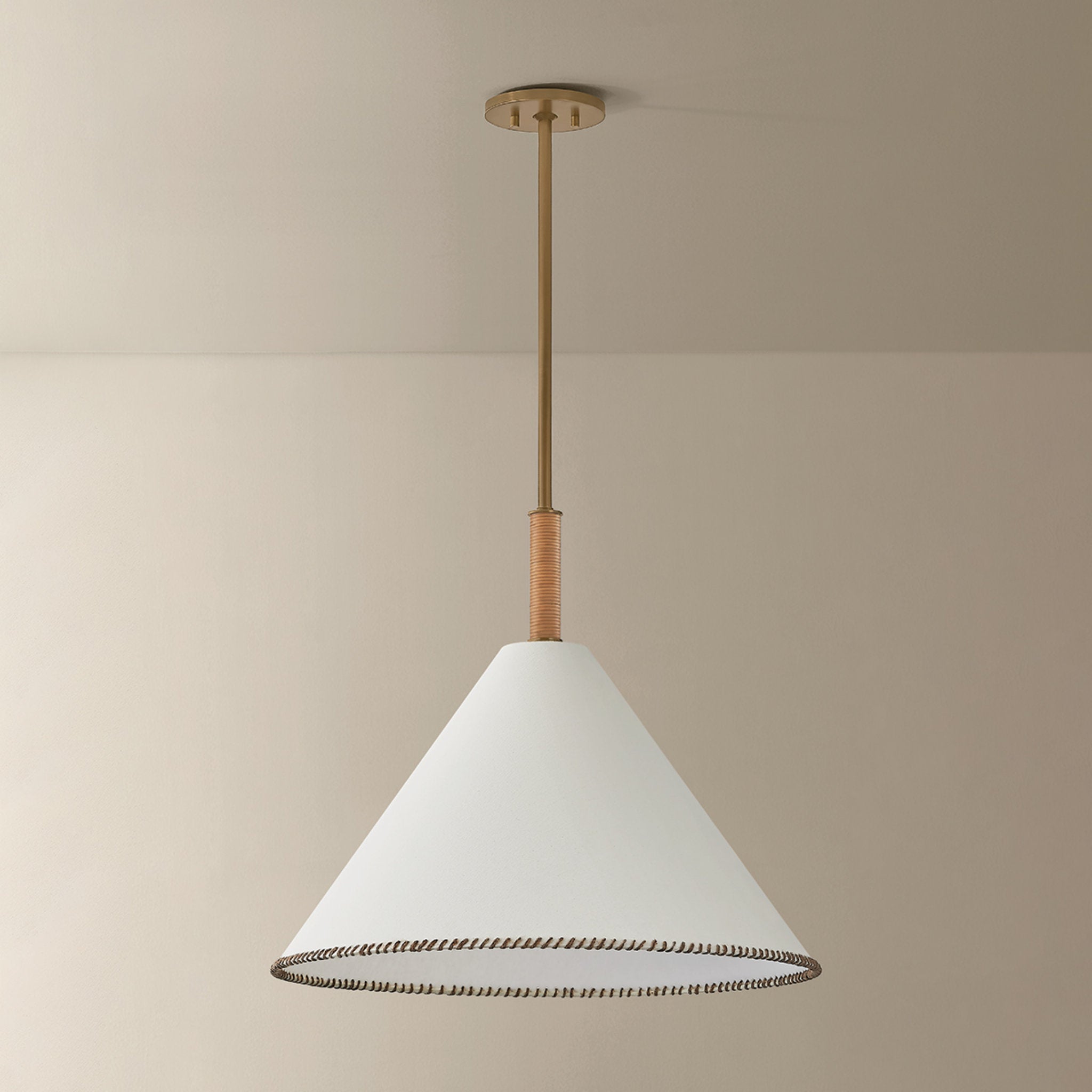 Stoney 1-Light Pendant in Patina Brass 24W x 21H